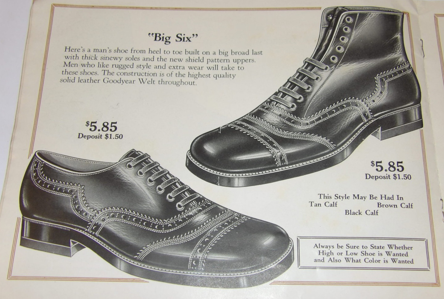 VINTAGE 1926 MEN'S & WOMEN'S SHOE CATALOG! BOOTS! PICTURES & PRICES! WORK/DRESS!