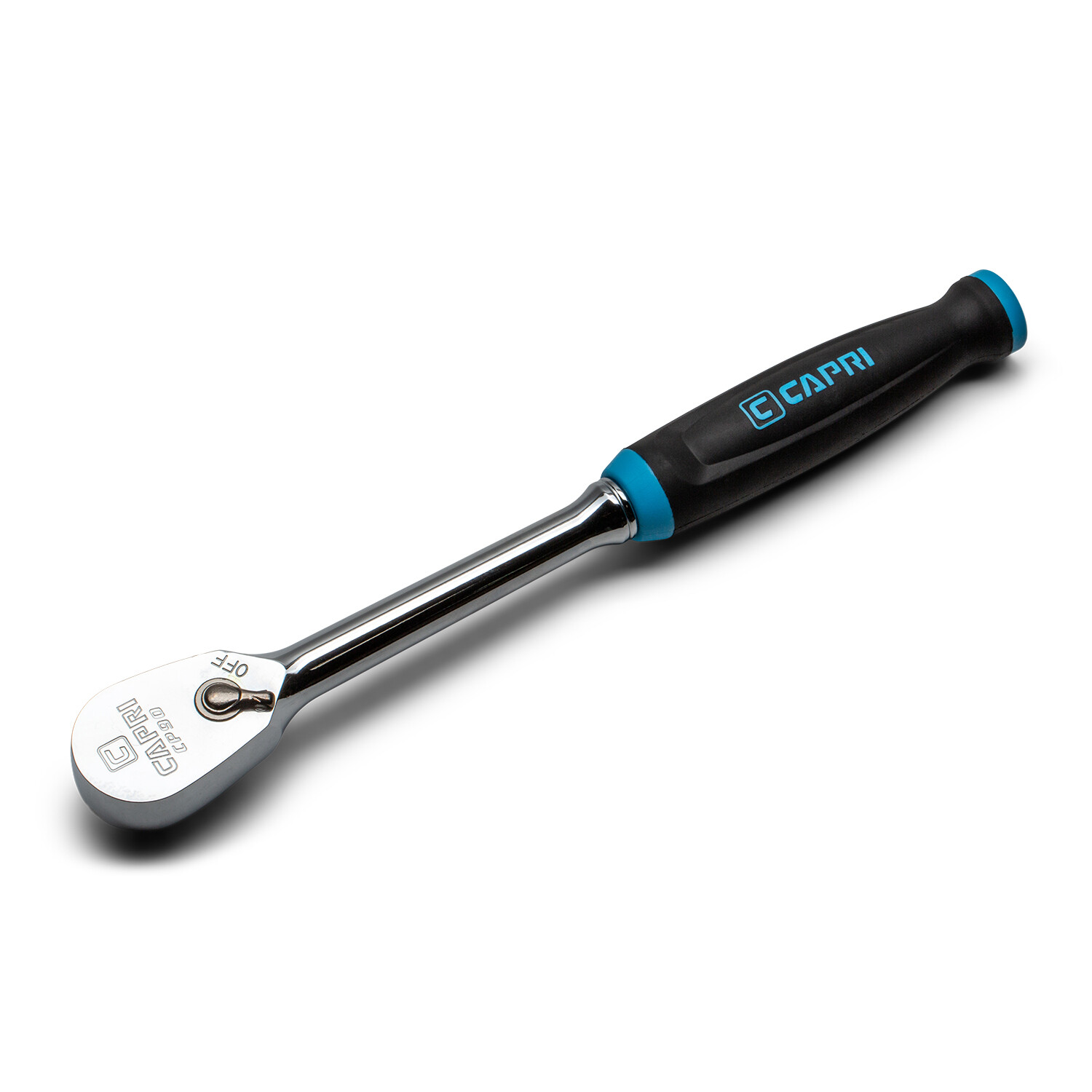 Capri Tools Fine 90-Tooth Ratchet, Soft Ergonomic Handle, 1/4, 3/8, 1/2-in Drive