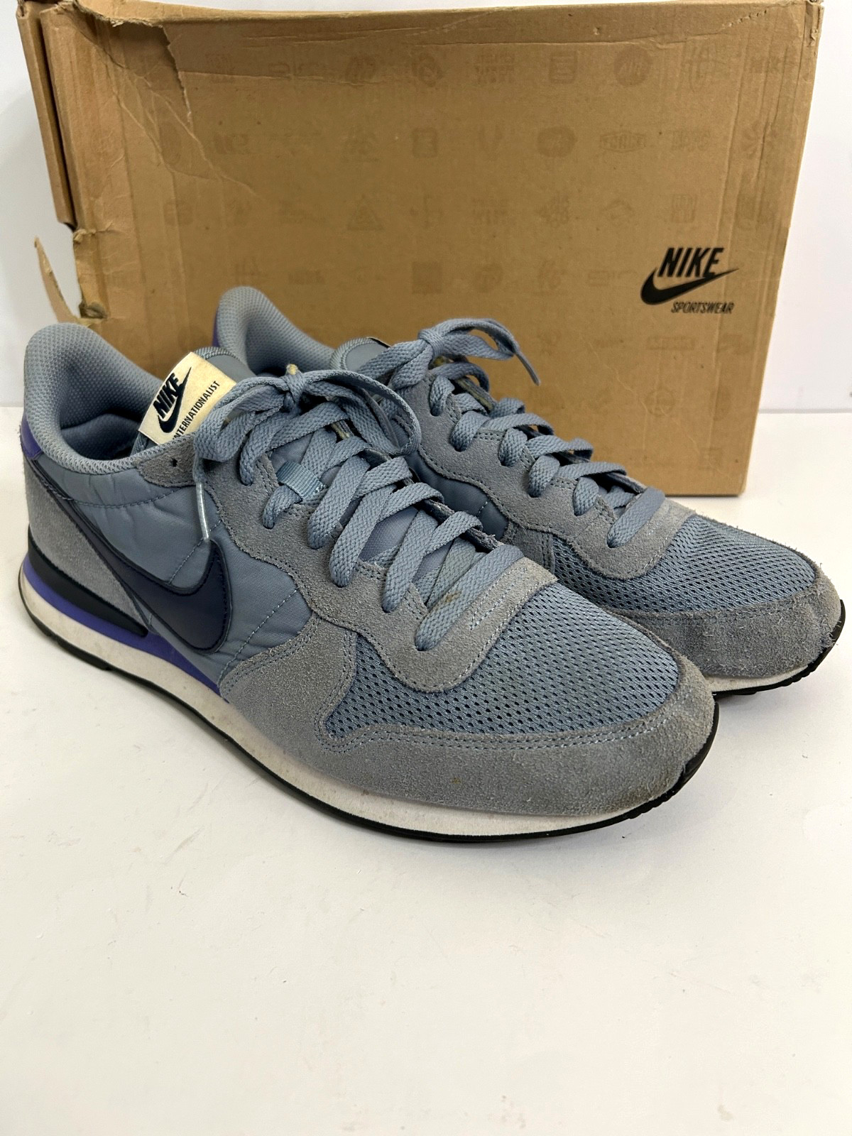 Nike Internationalist Shoes Mens Size 11 Blue Suede Running Sneakers 631754-404