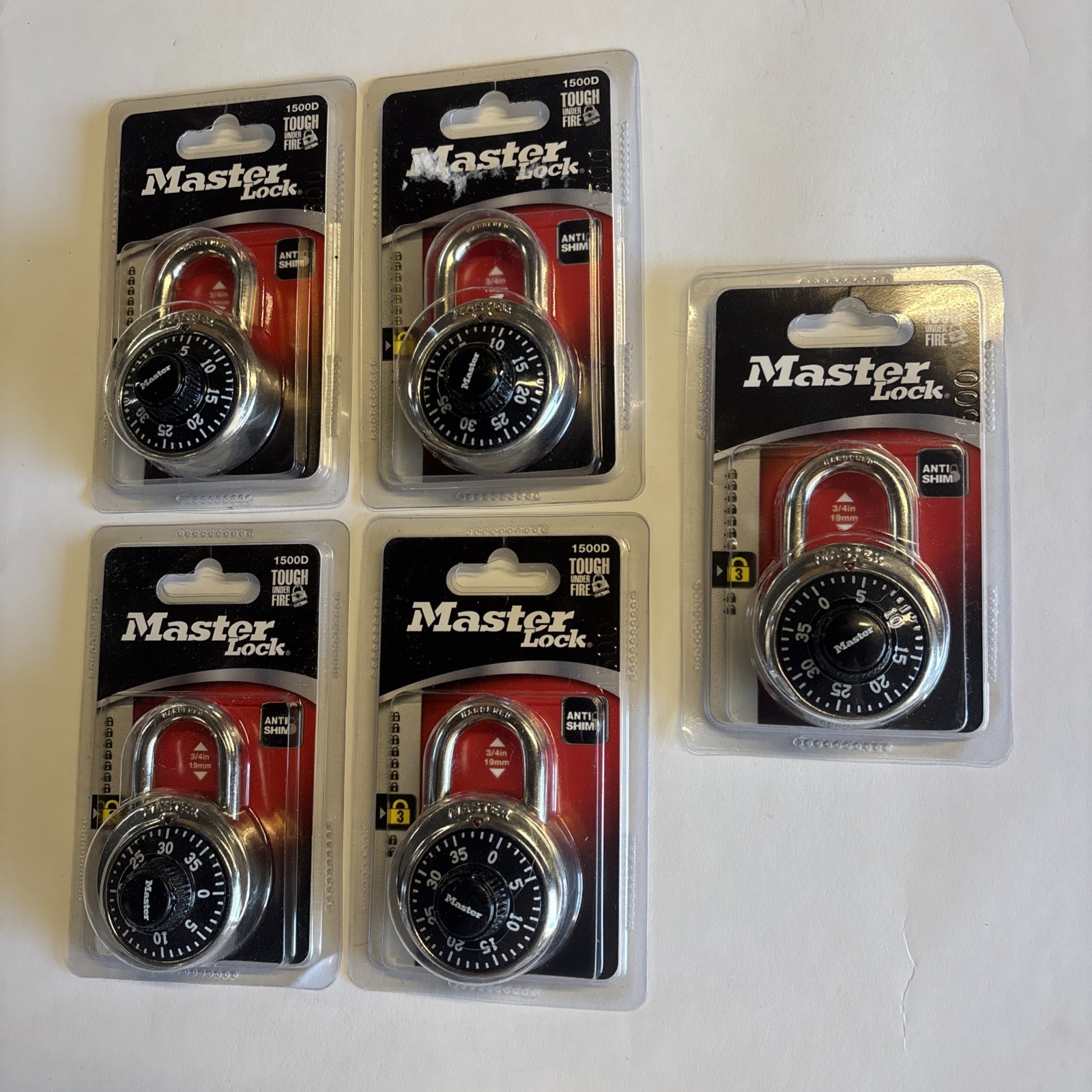 Lot of 5 Master Locks - Brand New - School Locker Combination Lock - 5 In Total