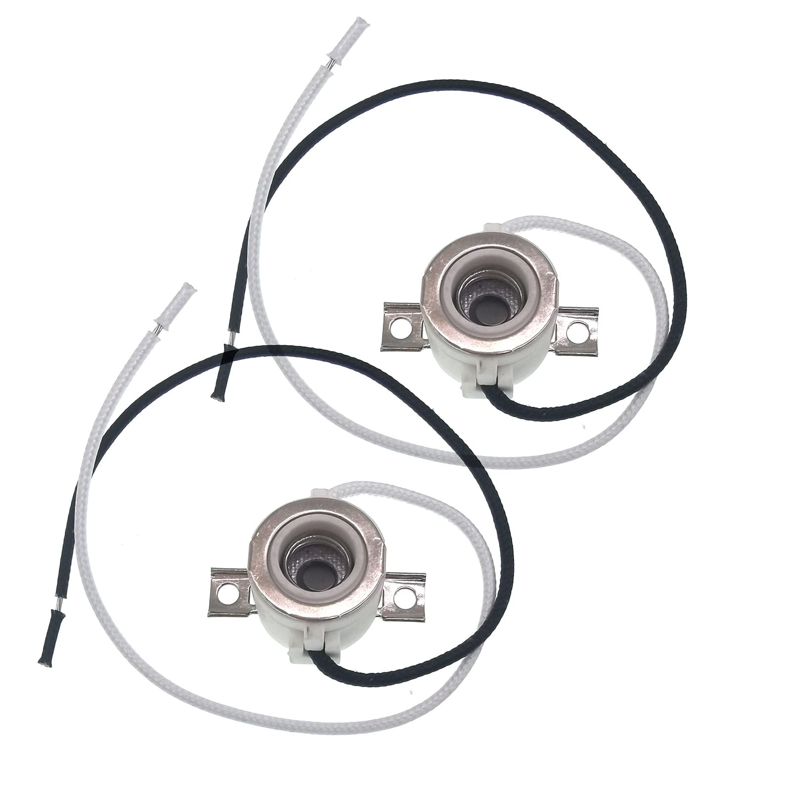 E11 Mini Candelabra Ceramic Screw Lamp Holder Base Socket,2-Pack Can Halogen ...