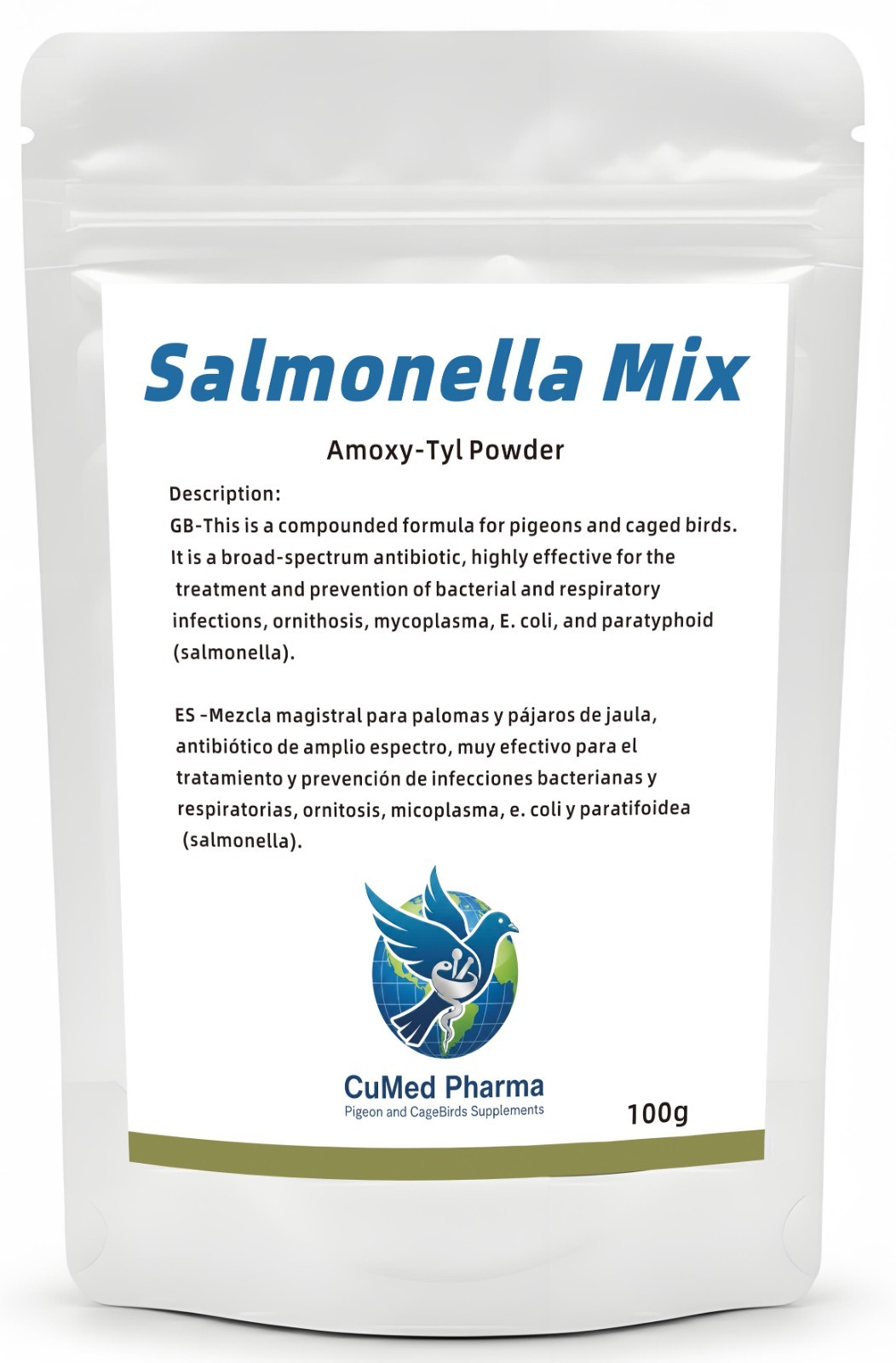 Salmonella Mix 100gr - Amoxy-Tyl Powder - CuMed Pharma