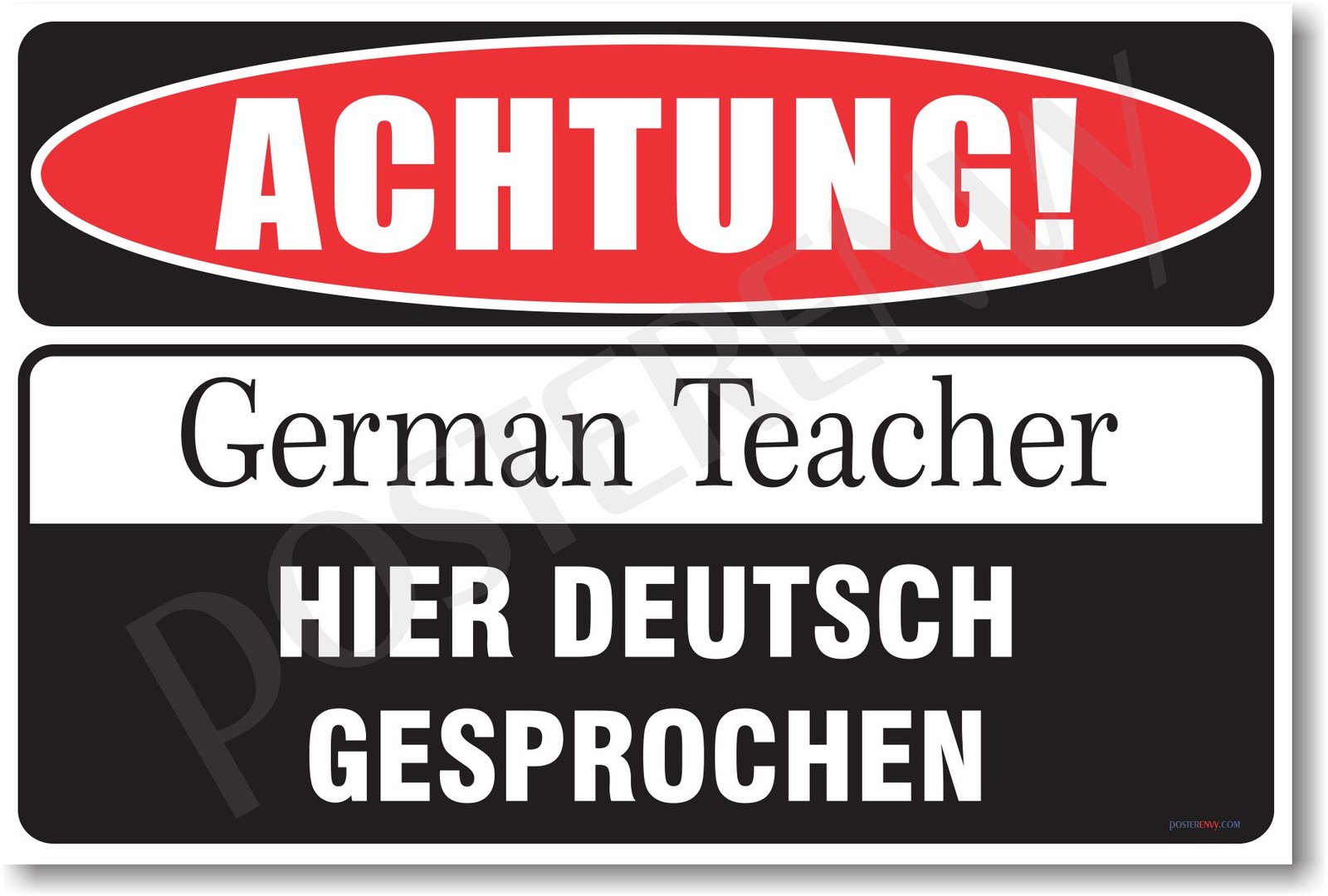 Warning German Teacher - NEW Novelty Humor Poster (hu226)