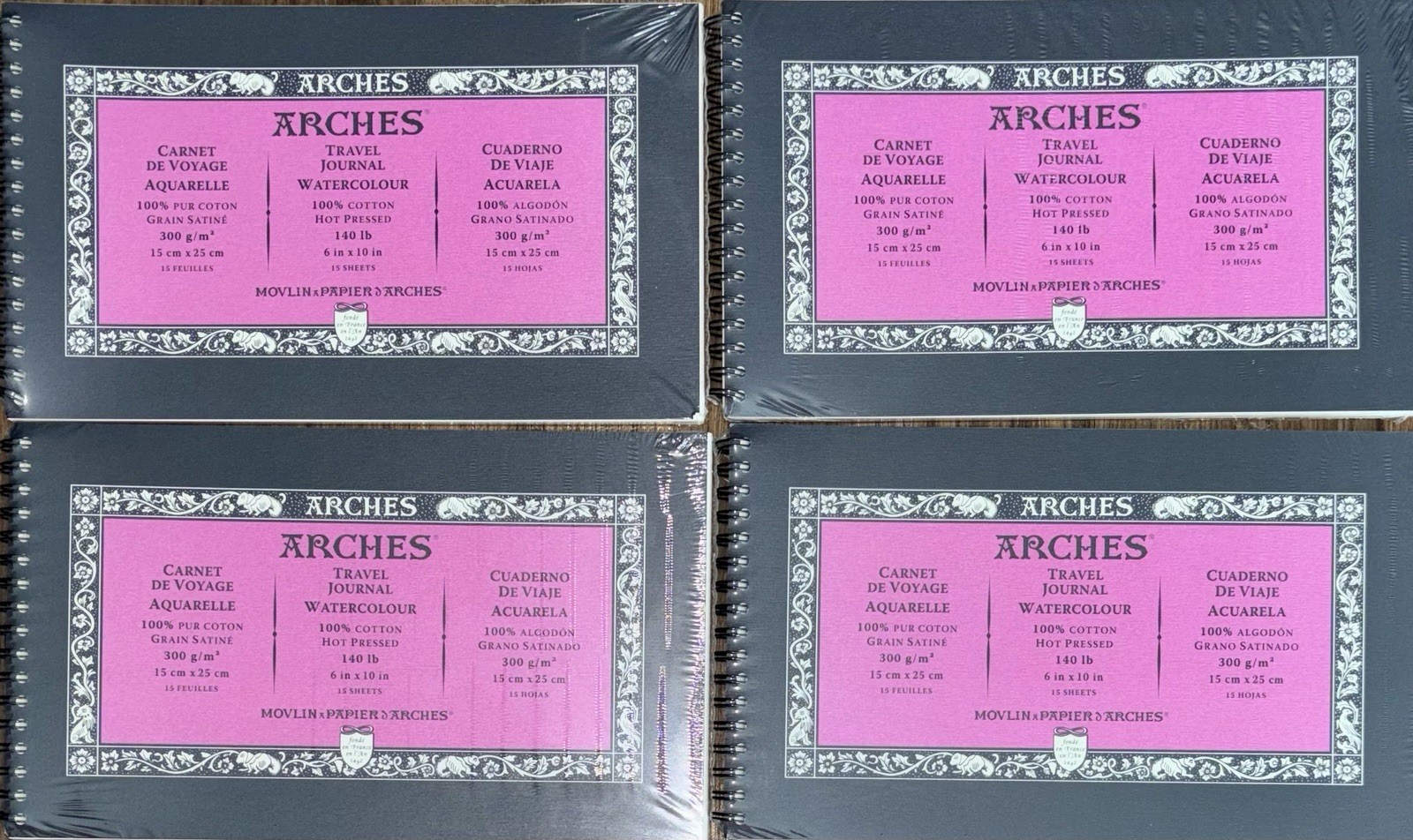 Arches 10x6 Travel Journal Watercolour Hot Pressed Paper NEW 60 Sheets Paint Art