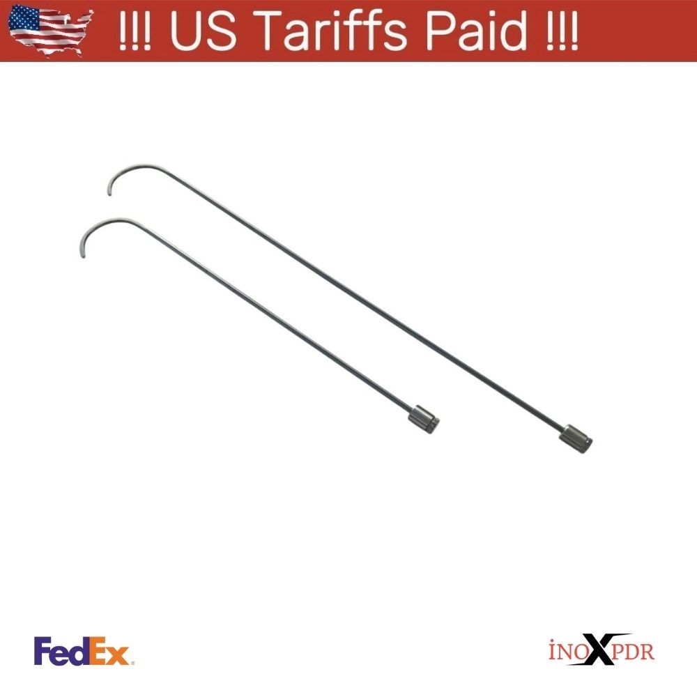 2-Piece 8mm x 50cm & 70cm Hook-Shaped 360° Rotatable PDR Tools(excluding handle)