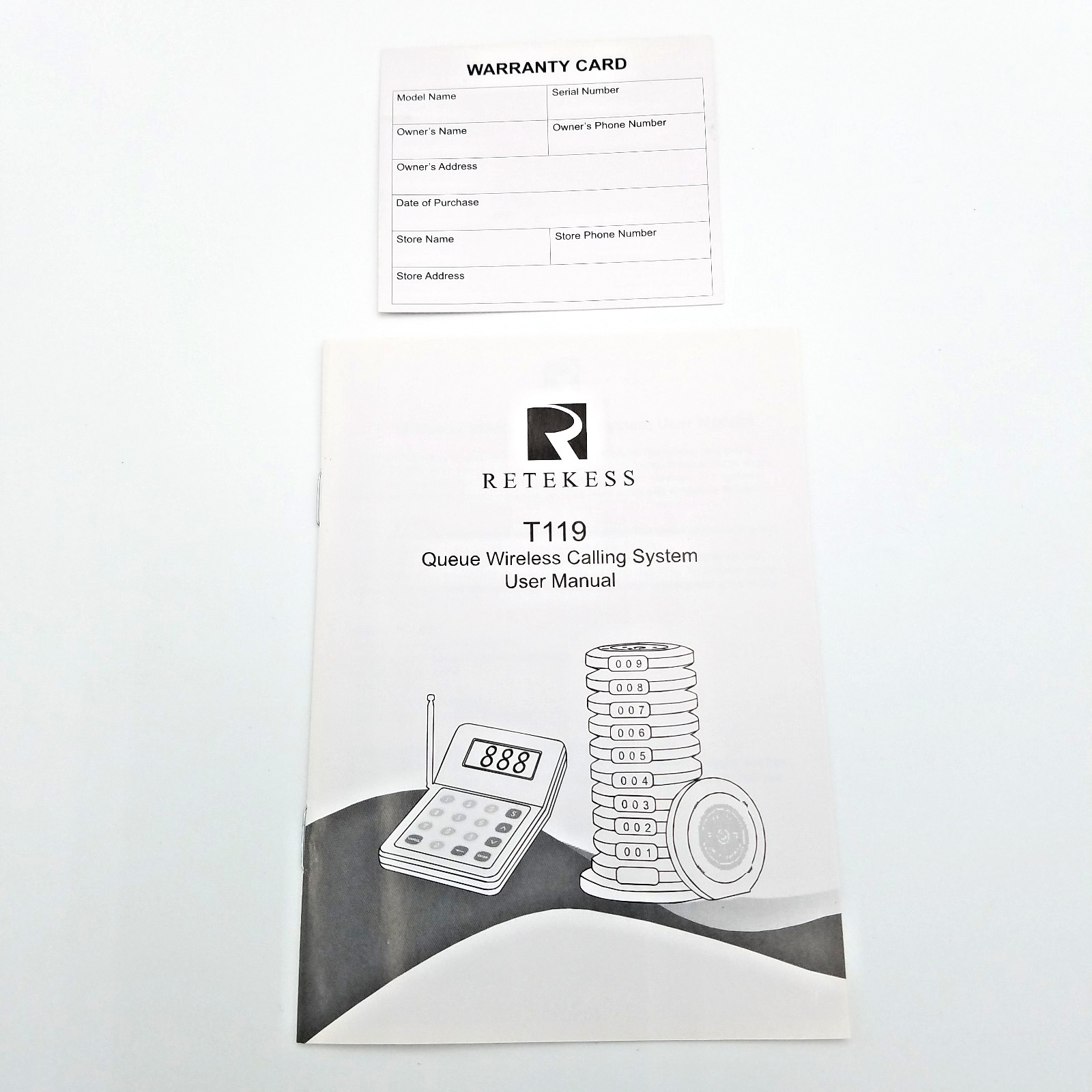 Retekess T119 Restaurant Pager System 10 Coaster Pagers w/ Box Open Box