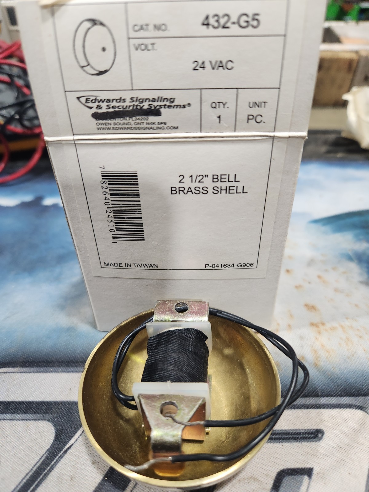 Edwards Signaling 432-G5 24V 2 1/2 Bell Brass Shell