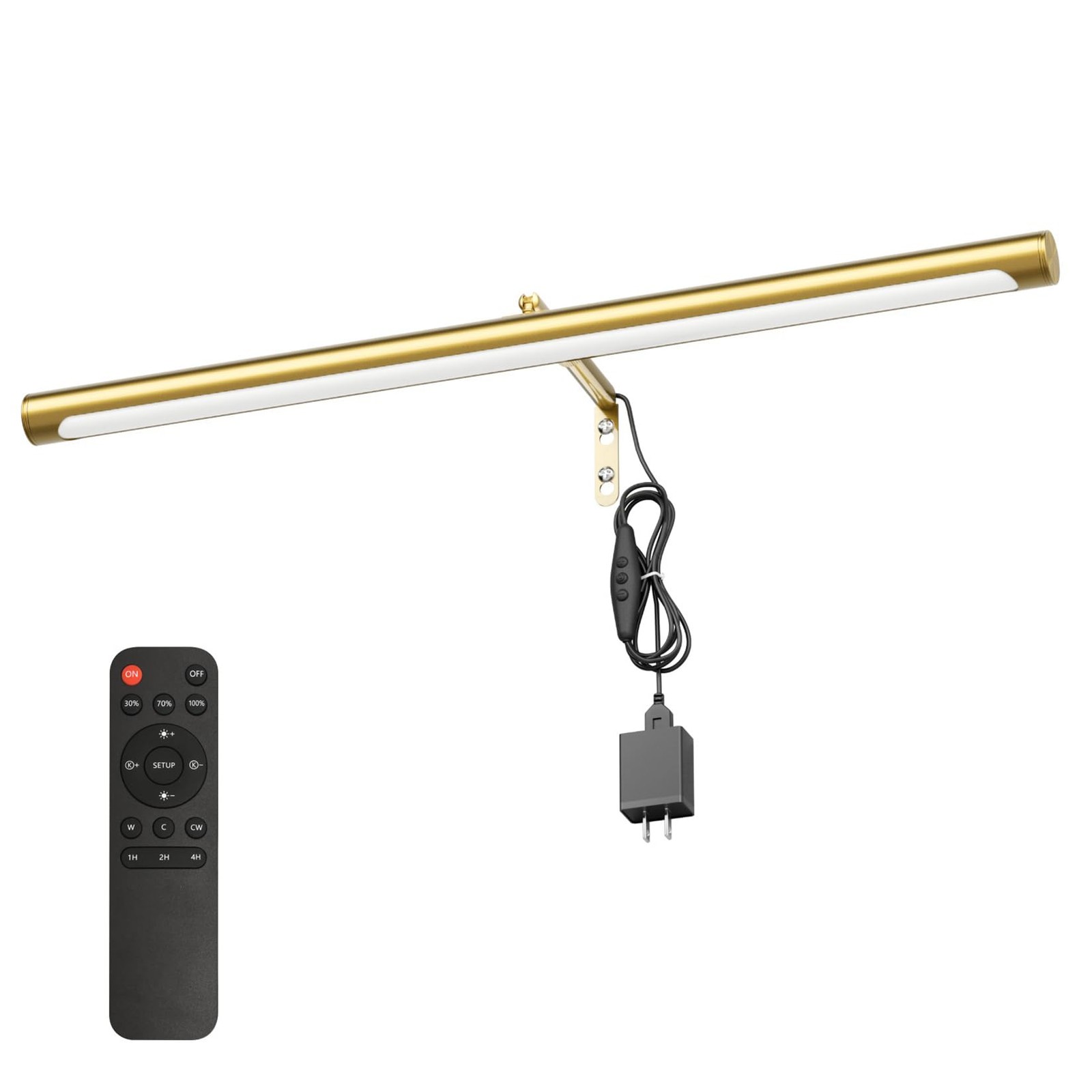 9W Picture Light Plug in, 24" Adjustable Art Light with Remote Control, Dimma...
