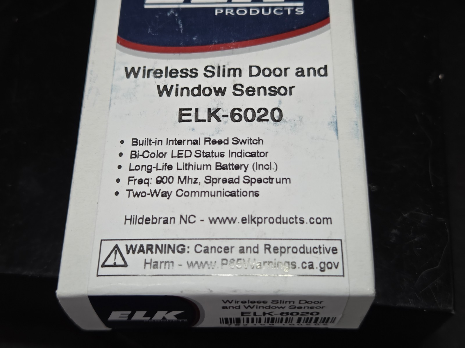 ELK-6020 Wireless Slim Door and Window Sensor, White. NEW FAST SHIP!💨✅