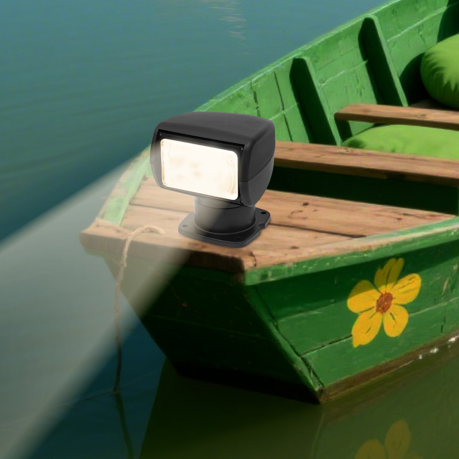 12V 100W Searchlight Boat Spotlight with Remote Control, Yacht Searchlight
