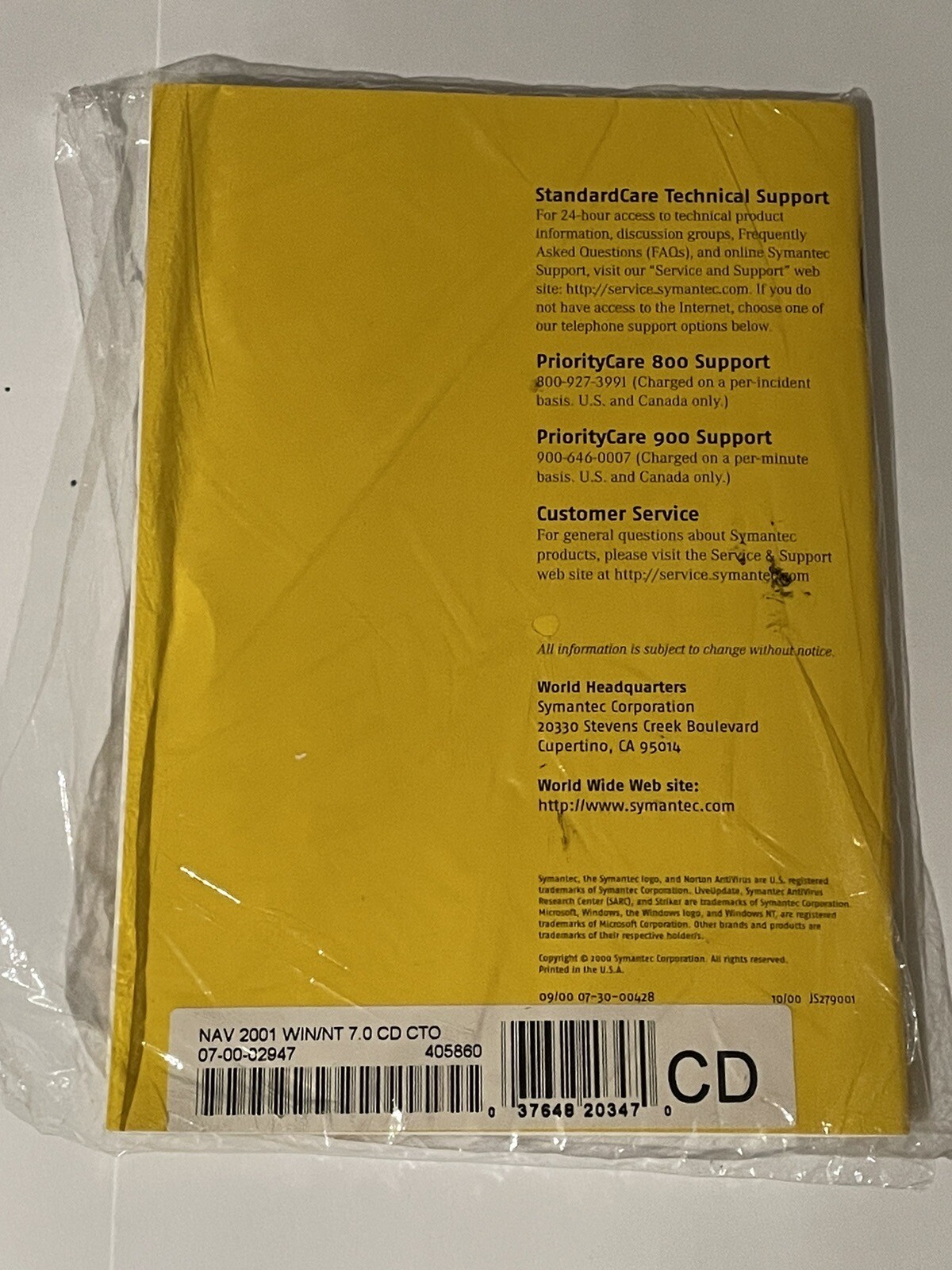 NORTON SYMANTEC 2001 SYMANTEC ANTI VIRUS FIREWALL USER GUIDE MANUAL CD NOS