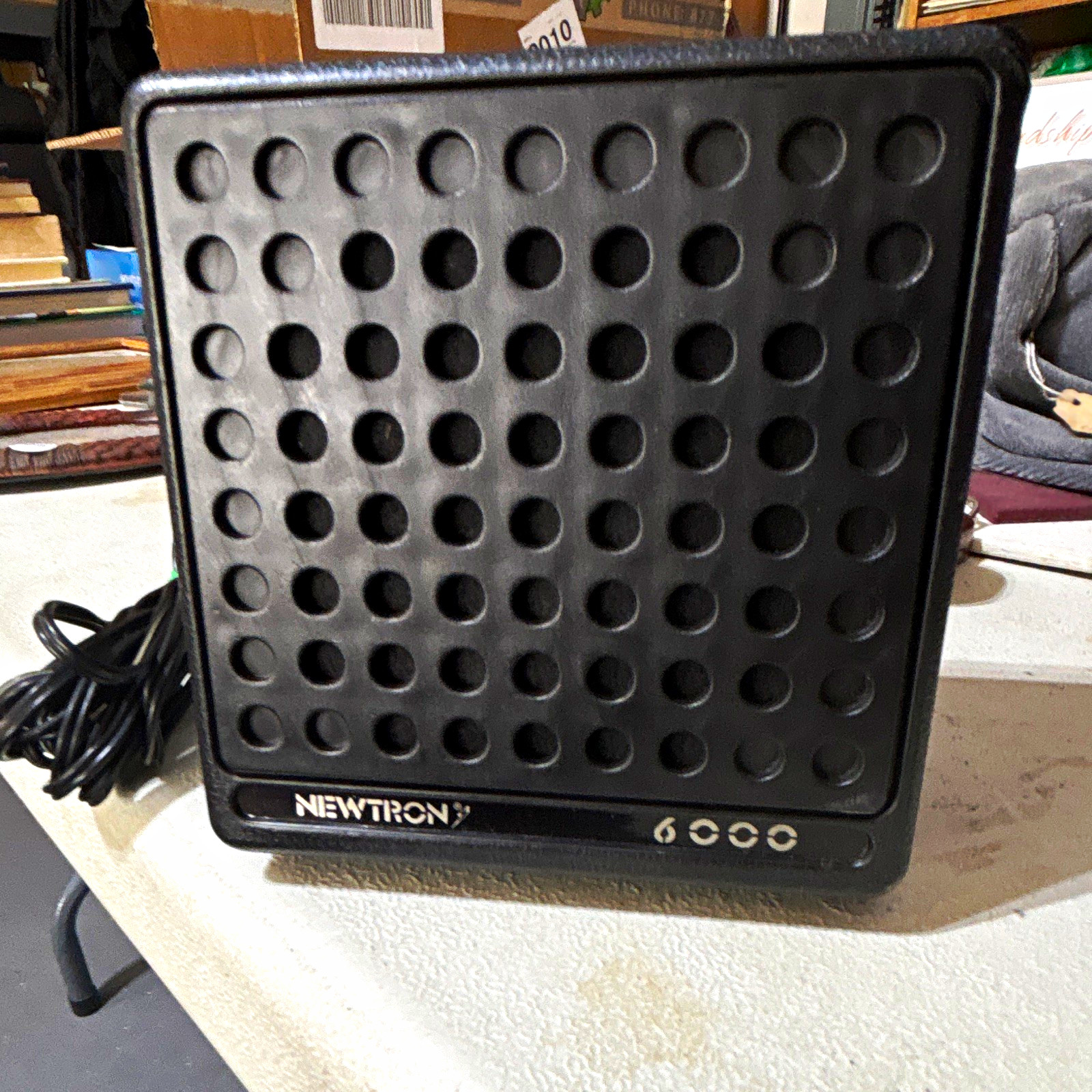 NEWTRON 6000 Wired External Speaker, Black Rectangular, Universal Compatible