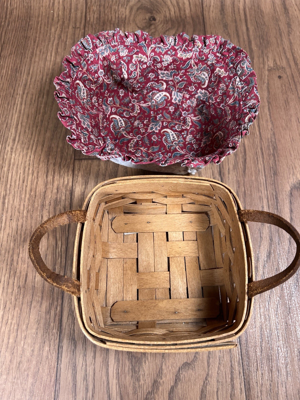 1991 Father’s Day Longaberger Spare Change Basket With Cloth Insert