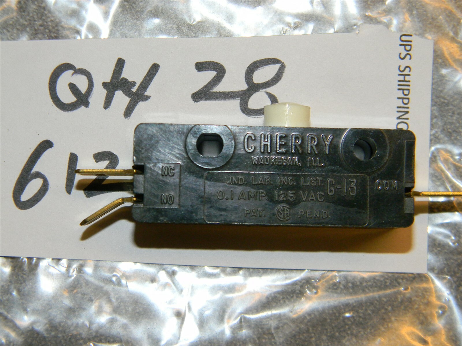Cherry G-13 Pushbutton Switch 100mA 125 VAC