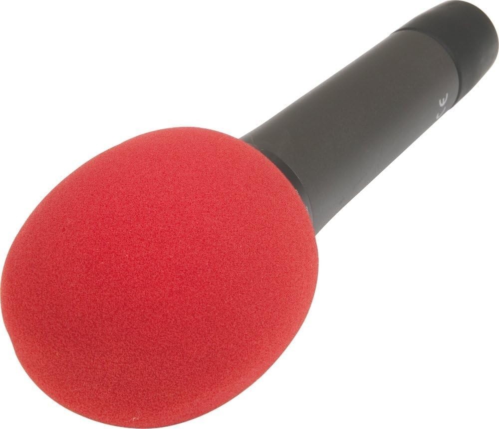 Versatile Red Foam Pop Filter for Handheld Mics - Optimal Sound & Hygiene