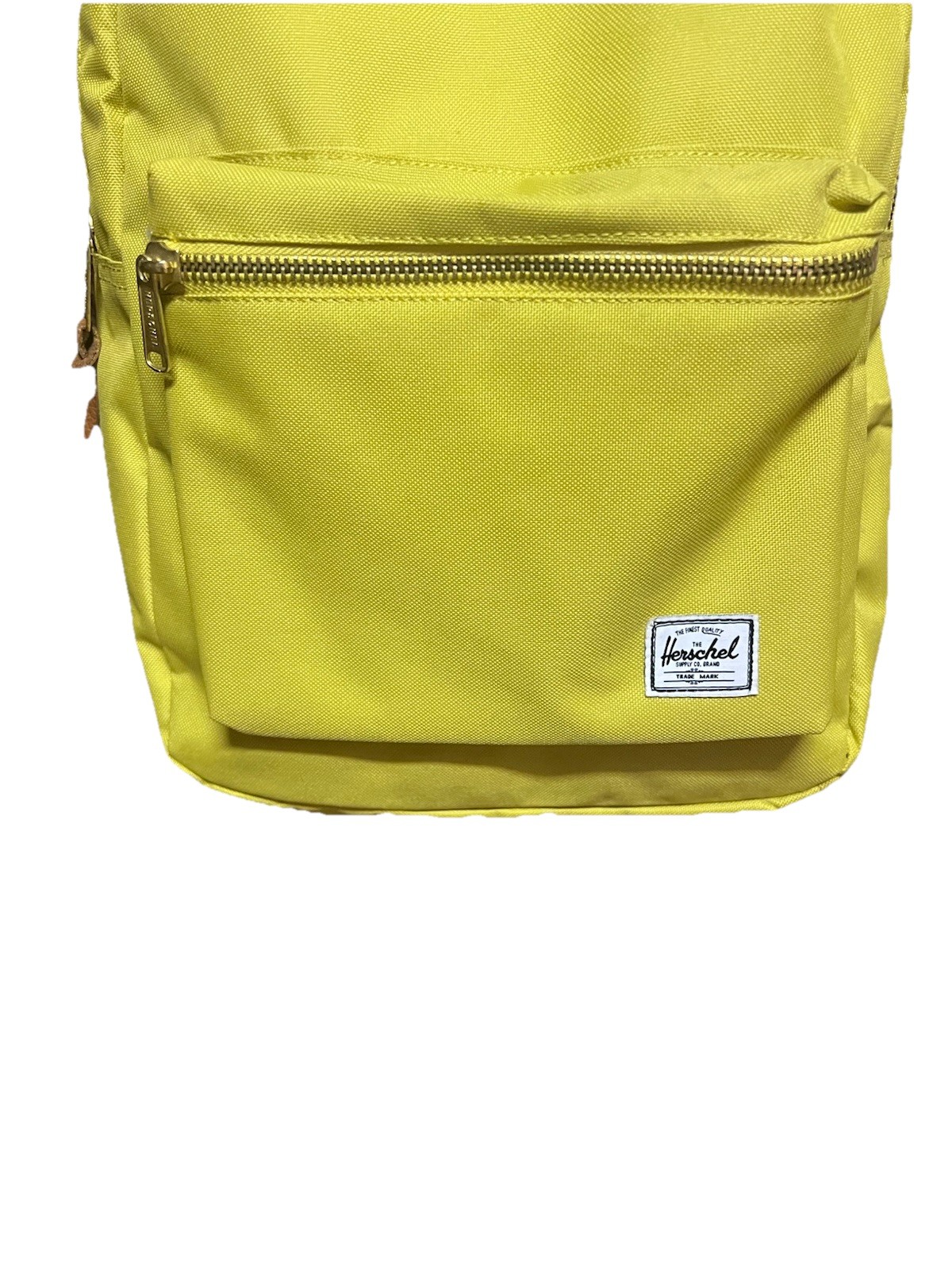 Herschel Bright Chartreuse Canvas Backpack With Front Pocket