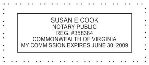 State of Virginia | Custom Rectangle Self-Inking NOTARY SEAL RUBBER STAMP