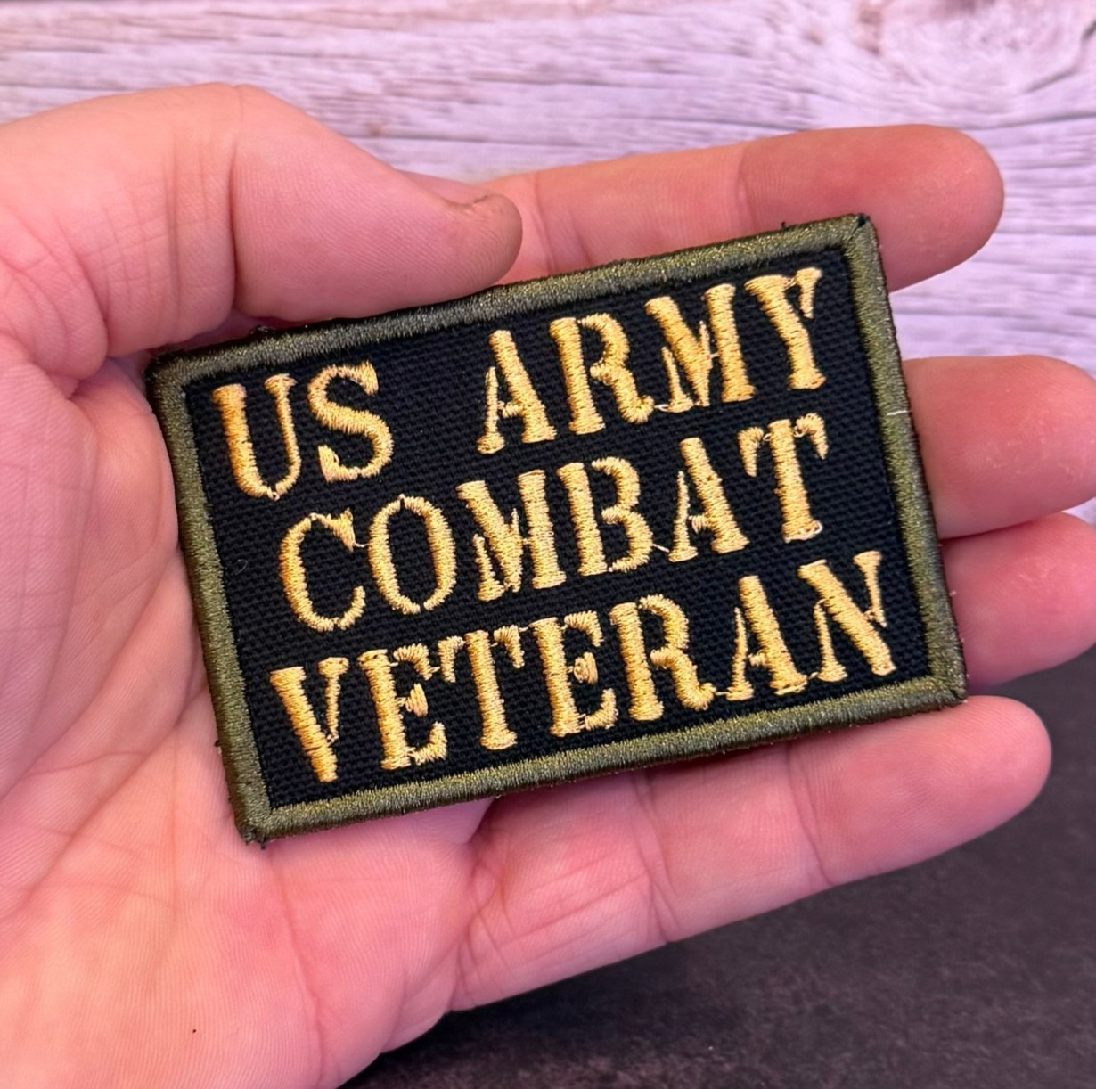 Army Combat Veteran Morale Patch, 2x3" | VELCRO® Brand Hook Fastener