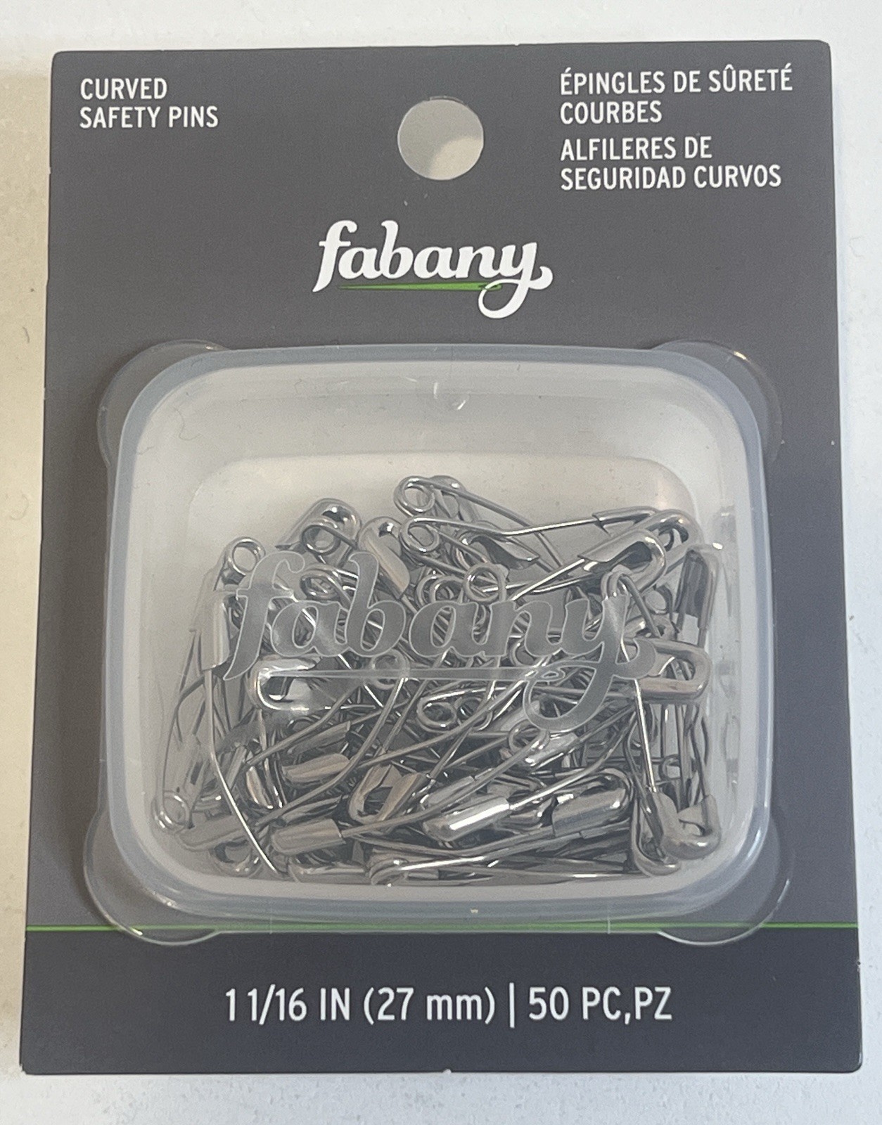 New In Box Fabany Curved Safety Quilting Basting Pins 50 Pieces 1 1/16 IN 27 mm