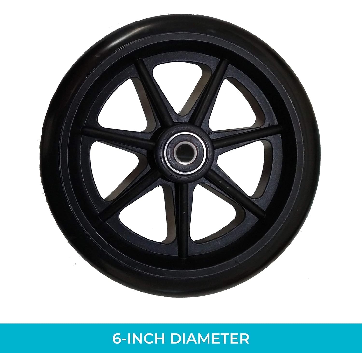 6-Inch Rollator Wheels for Secure Mobility - Easy Install Kit Included