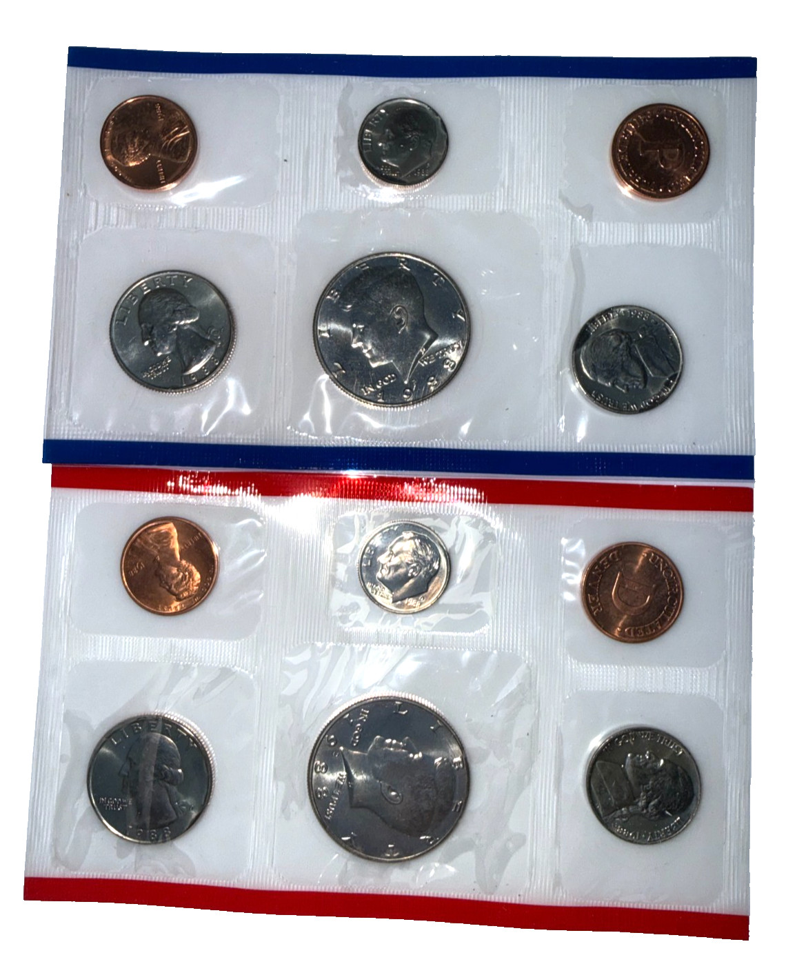 1988 US Uncirculated Mint Set 10 Coins Original Cello Pack "As Pictured"