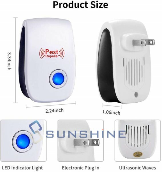 3Pcs Electronic Pest Repeller Ultrasonic Sonic Transonic Bats Rat Mouse Control