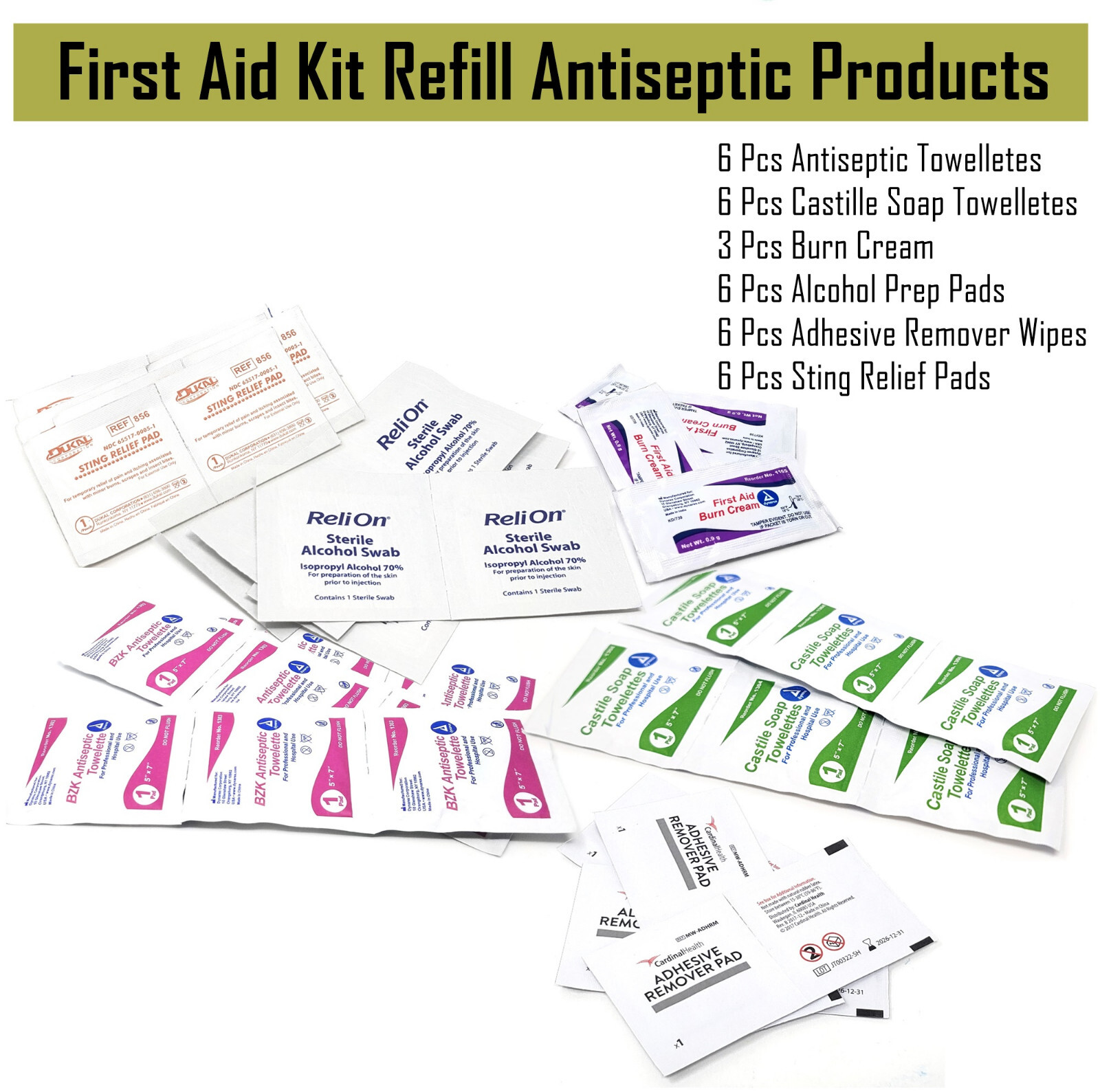 First Aid Kit Refill Antiseptic Products