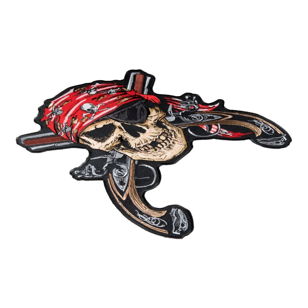 Pirate Skull & Guns Patch, Pirate Back Patches
