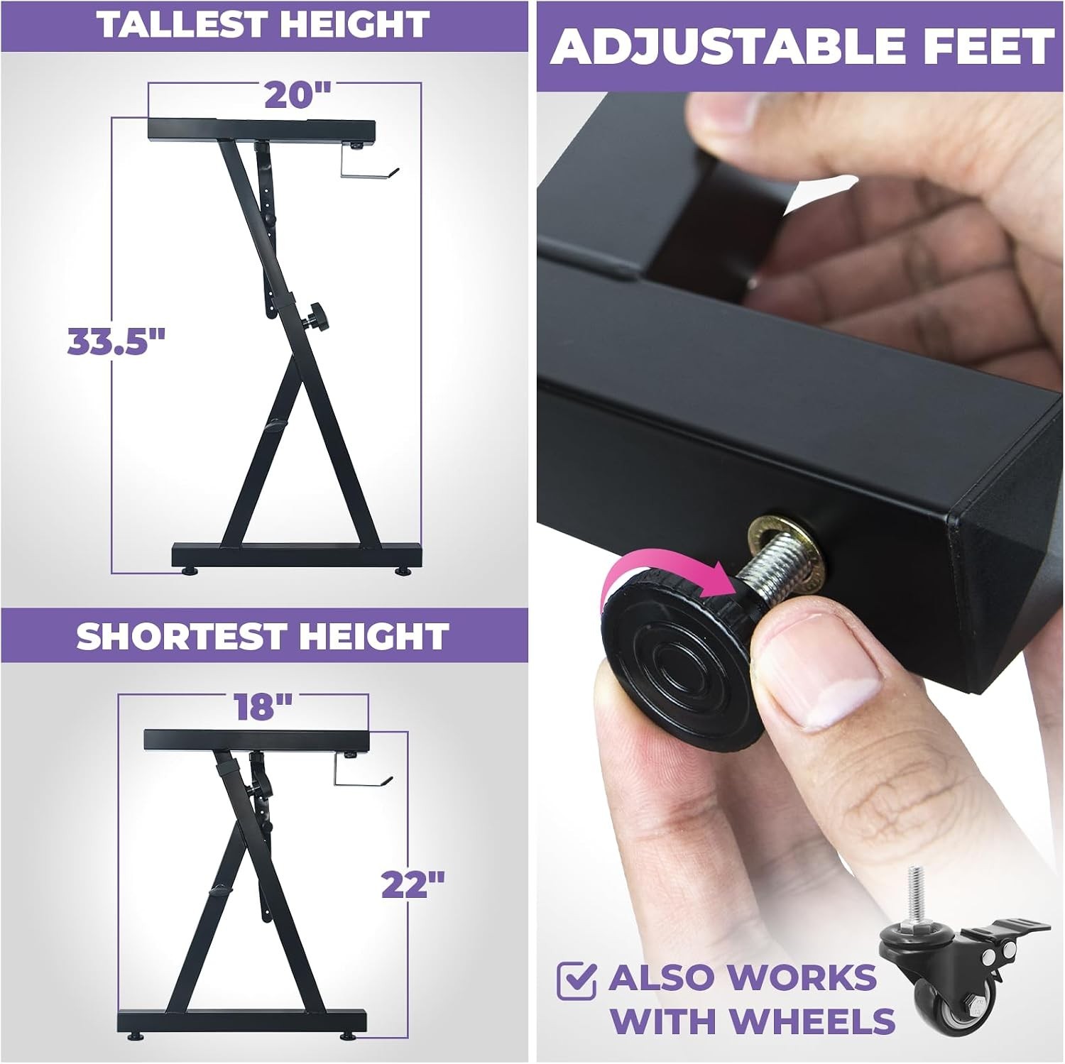 Portable Z Style Keyboard Stand - Adjustable & Sturdy