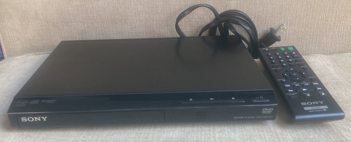 Sony DVP-SR210P Ultra Slim Progressive Scan CD & DVD Player Black Remote Control