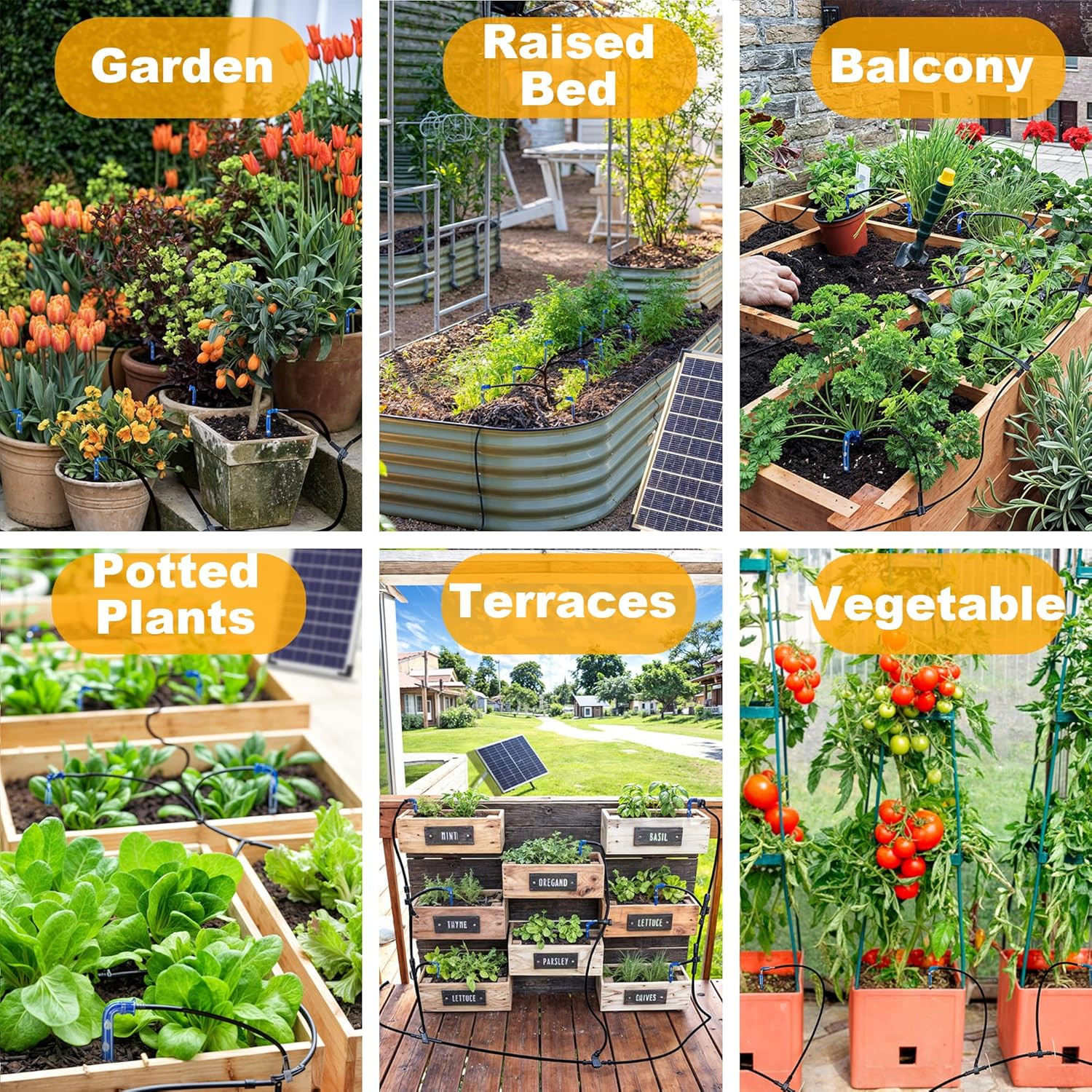 Solar Drip Irrigation System with Timer, Programmable Smart Watering with 2200Ma