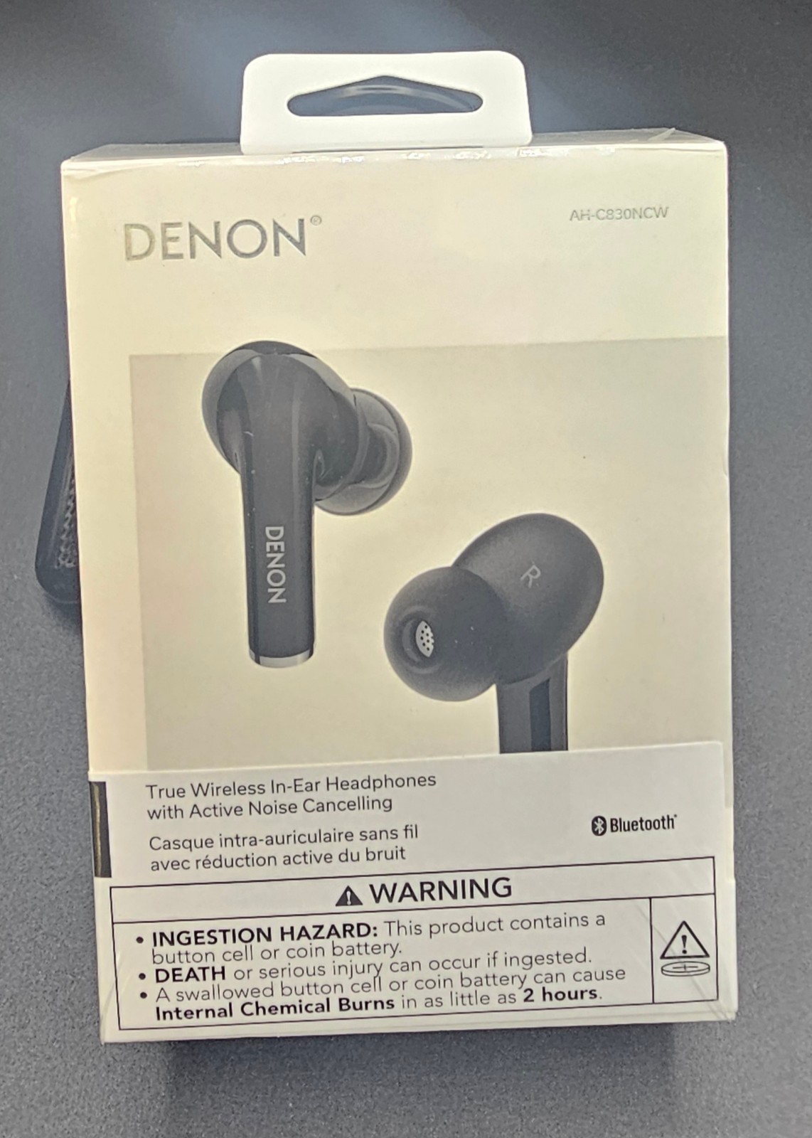 Denon AH-C830NCW True Wireless Bluetooth ANC Earbuds Black New Sealed
