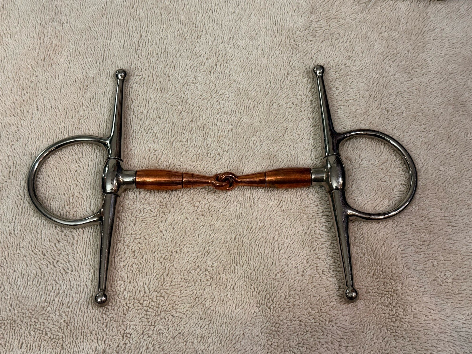 Full Cheek Snaffle Bit with Copper Coated Roller Mouth Horse Bit 5” inch Mouth