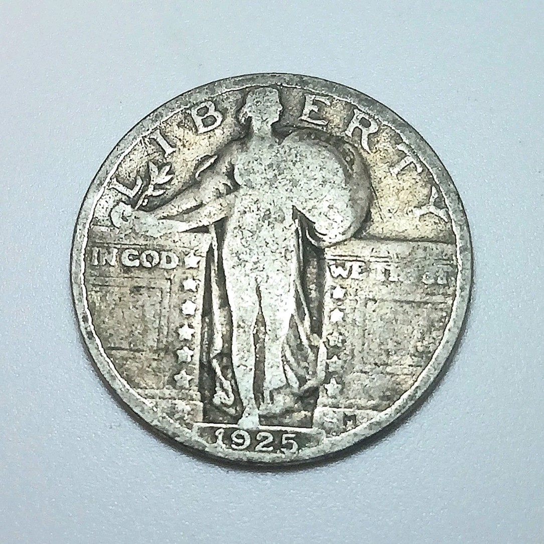 1925 Standing Liberty Quarter Silver Coin Circulated