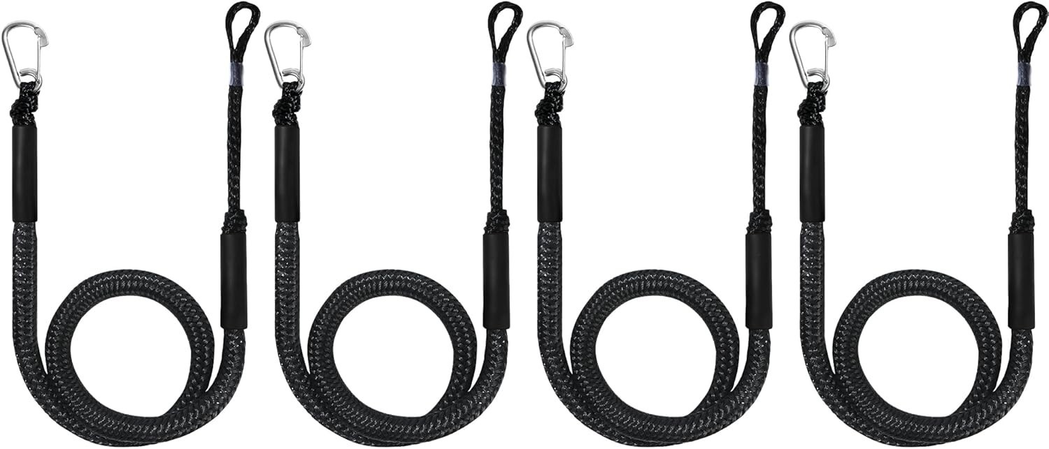 4 Pack Marine Bungee Dock Line Boat Mooring Rope Anchor Cord Stretch Line Us