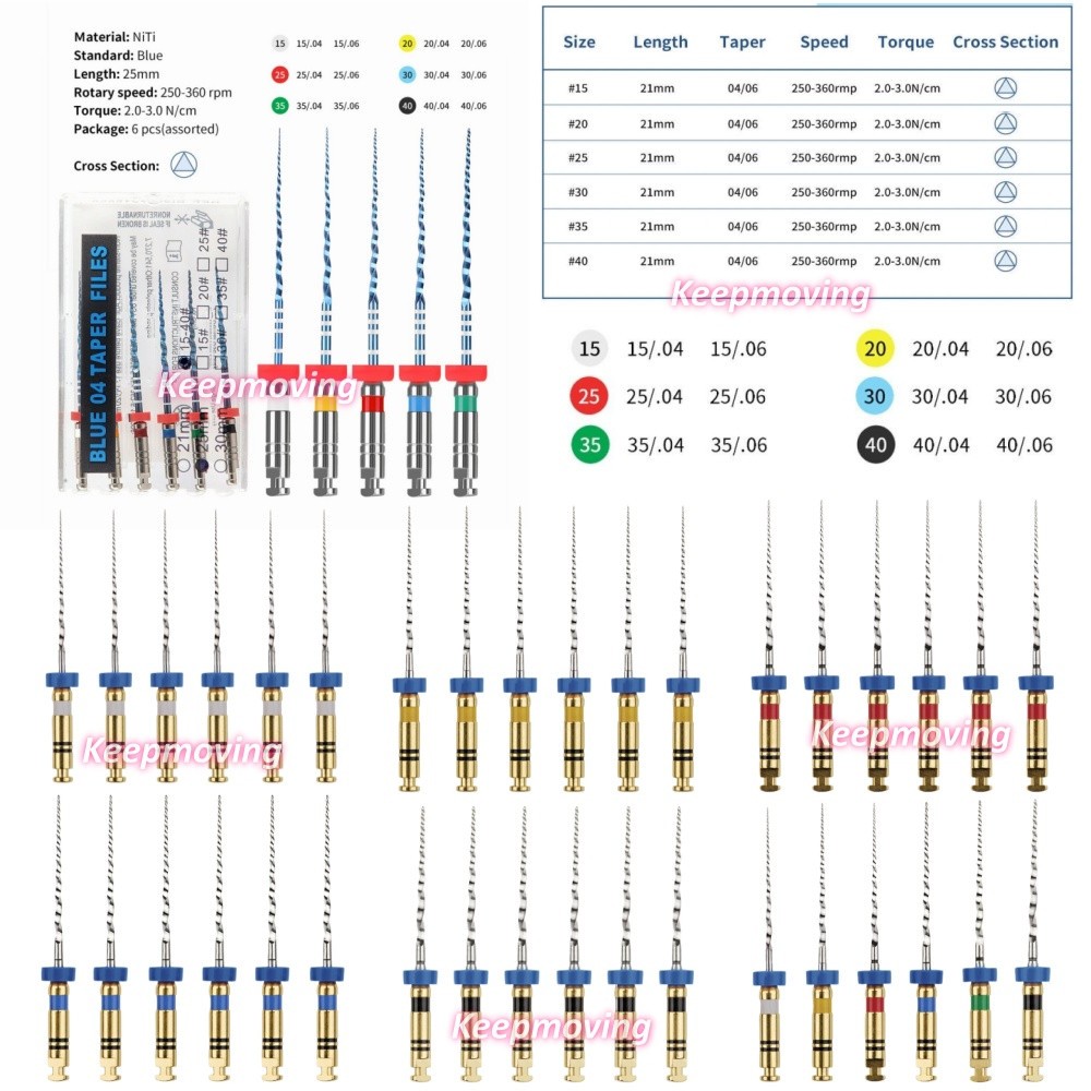 20Packs Dental  Endodontic V Blue Root Canal NiTi Rotary File Engine Use 21 25mm