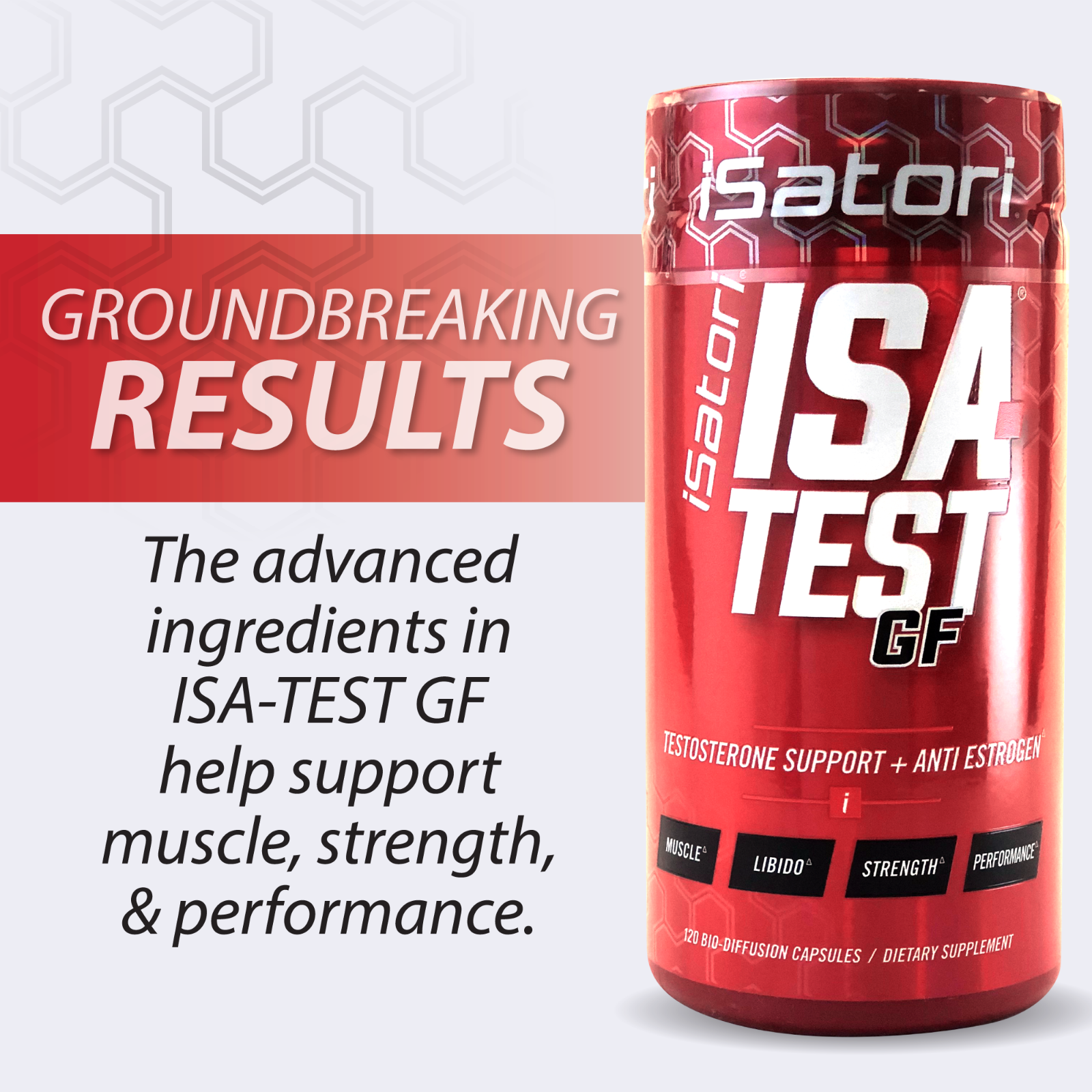 Isa-Test GF Testosterone Support Plus Anti Estrogen, 120 Count