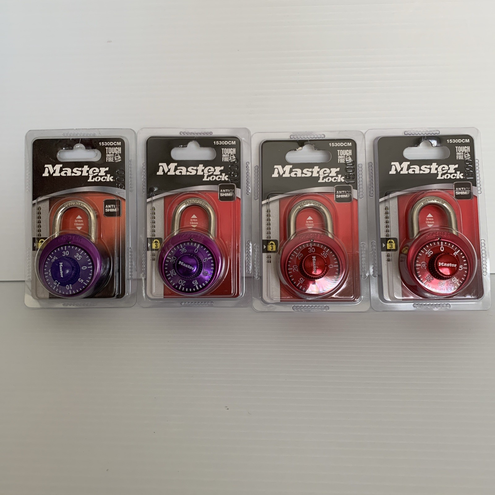 4 Pack-mixed Color Master Lock Combination Padlock Red Anti-Shim Level 3 New