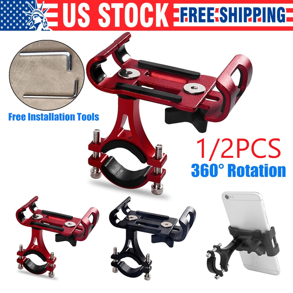 360° Rotate Aluminum Bike Bicycle Handlebar Mobile Phone Holder Mount Universal
