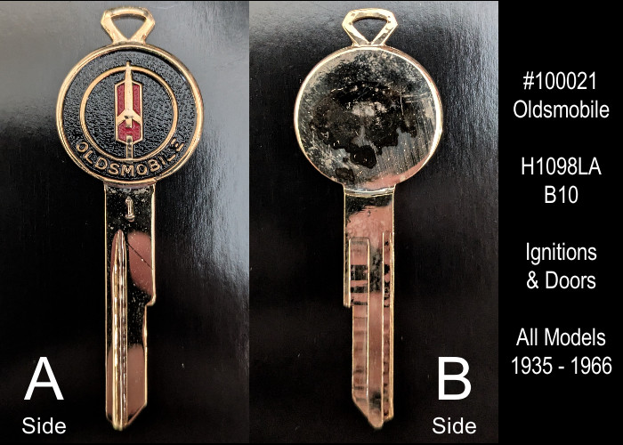 Vintage NOS Oldsmobile Gold Plated Key Blank H1098LA B10 All Models 1935 - 1966