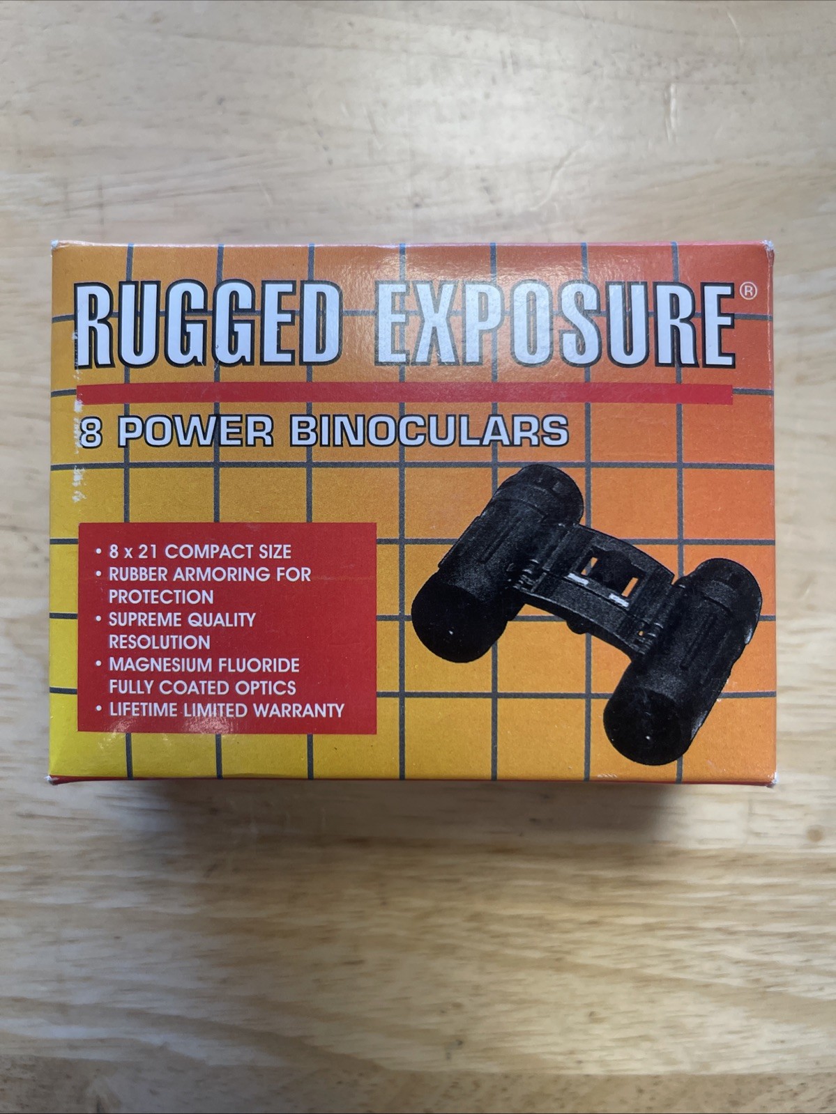 New In Box Vintage Rugged Exposure 8 X 21 Compact Size Binoculars 8 Power