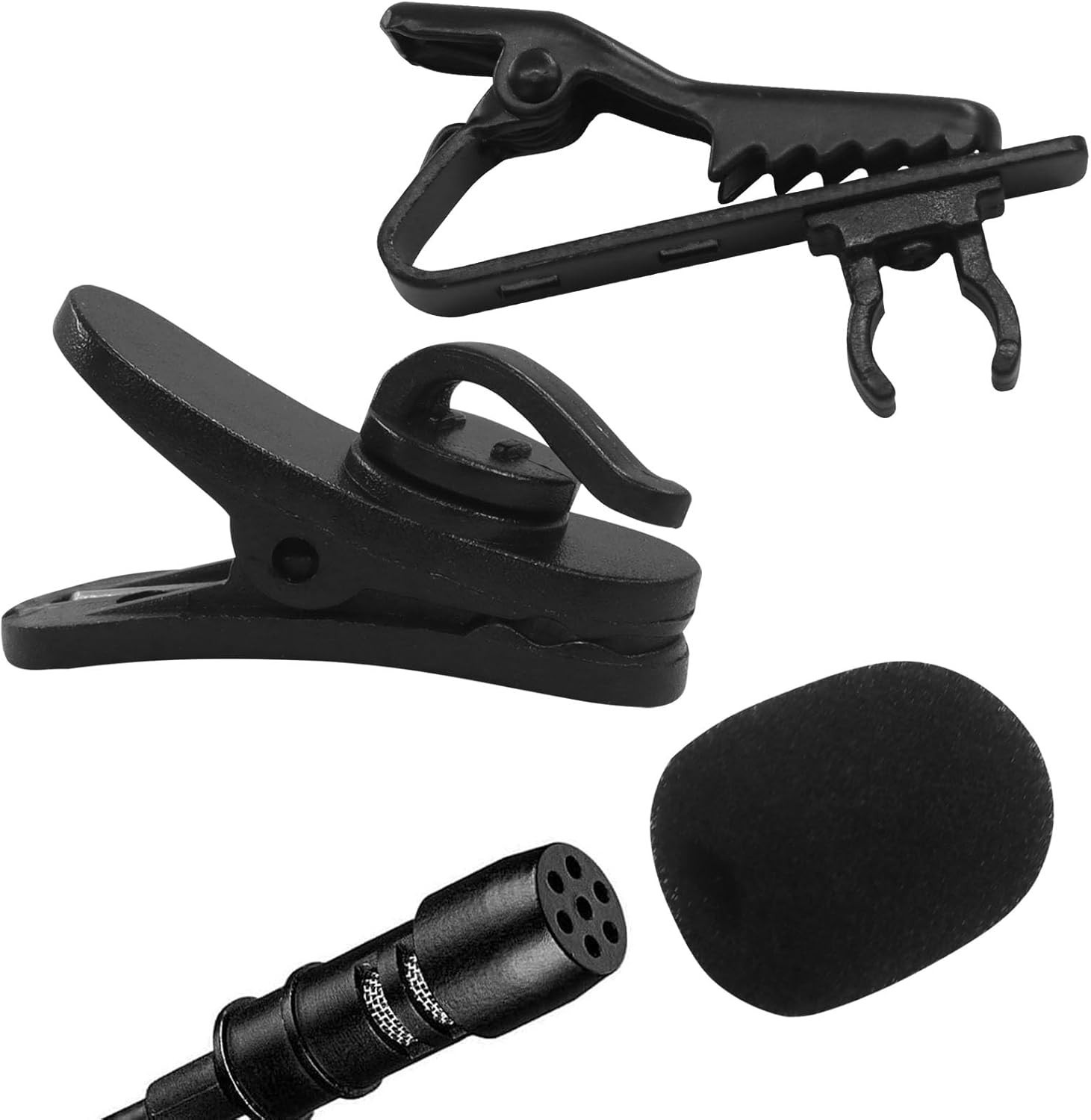 Professional Lavalier Microphone Clips with Windscreen Covers – 12 Pack Set