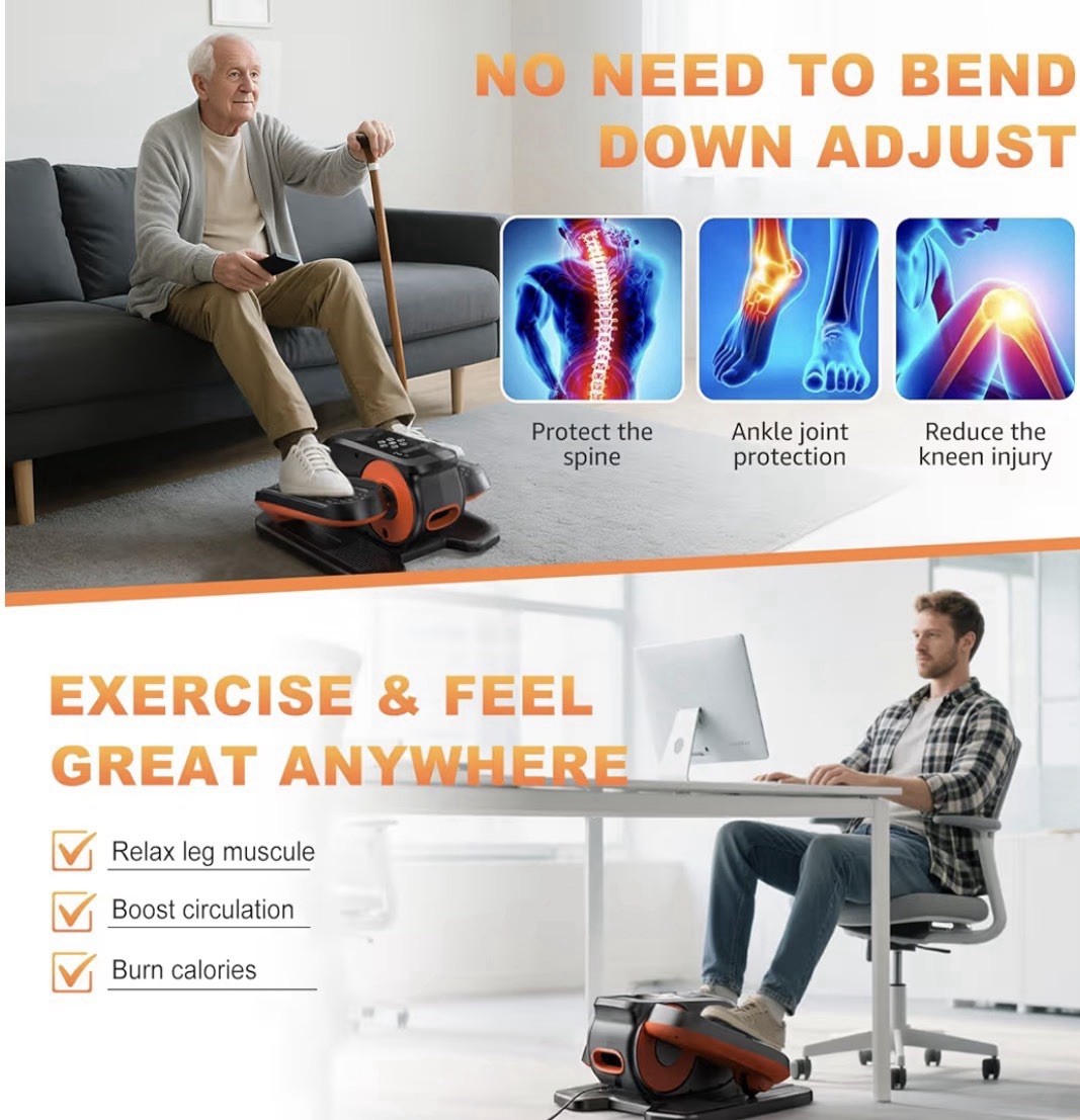 Putnen Mortorized Electric Elliptical Under Desk Trainer Portable