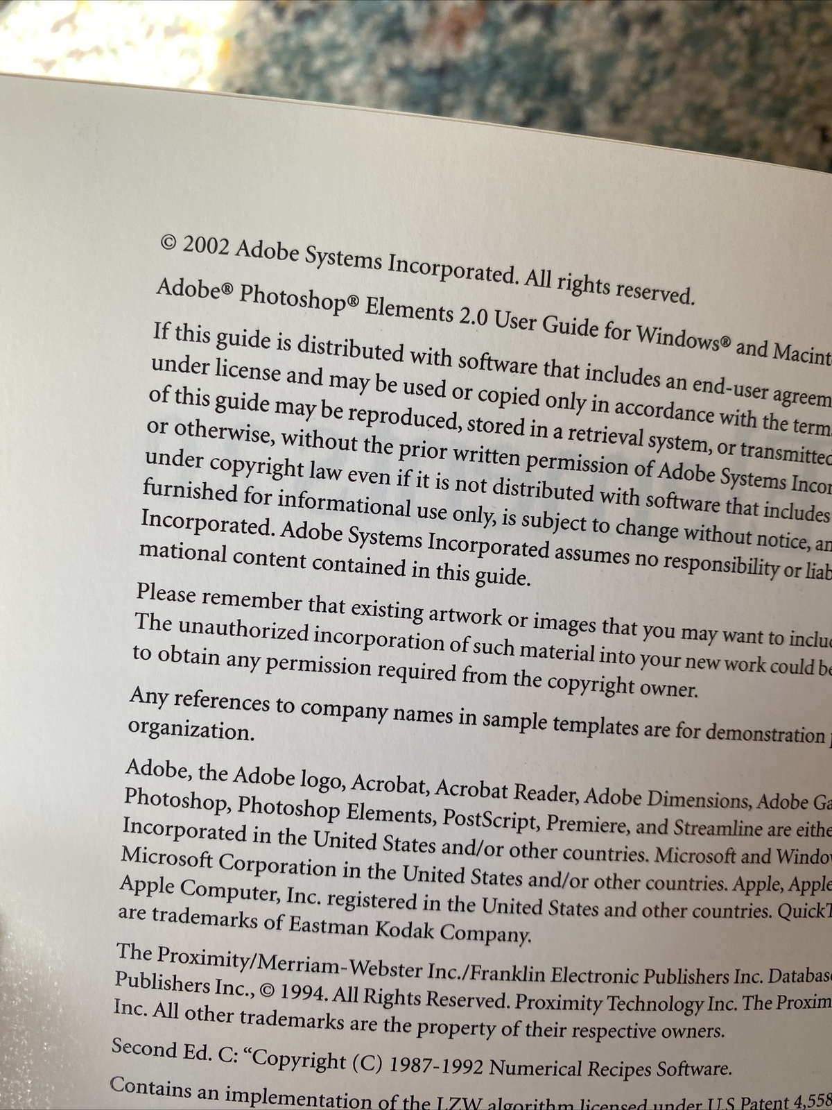 Adobe Photoshop Elements 2.0 Users Manuel