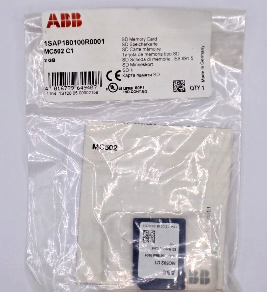 ABB 1SAP180100R0001 SD MEMORY CARD MC502 C1 2GB