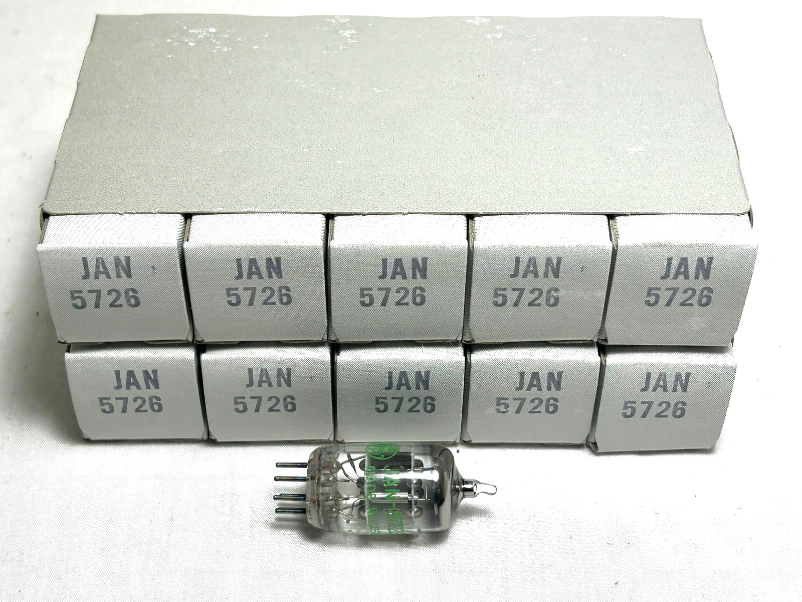 Lot of Ten (10) GE JAN 5726 Vacuum Tubes Matching Date Codes NOS NIB