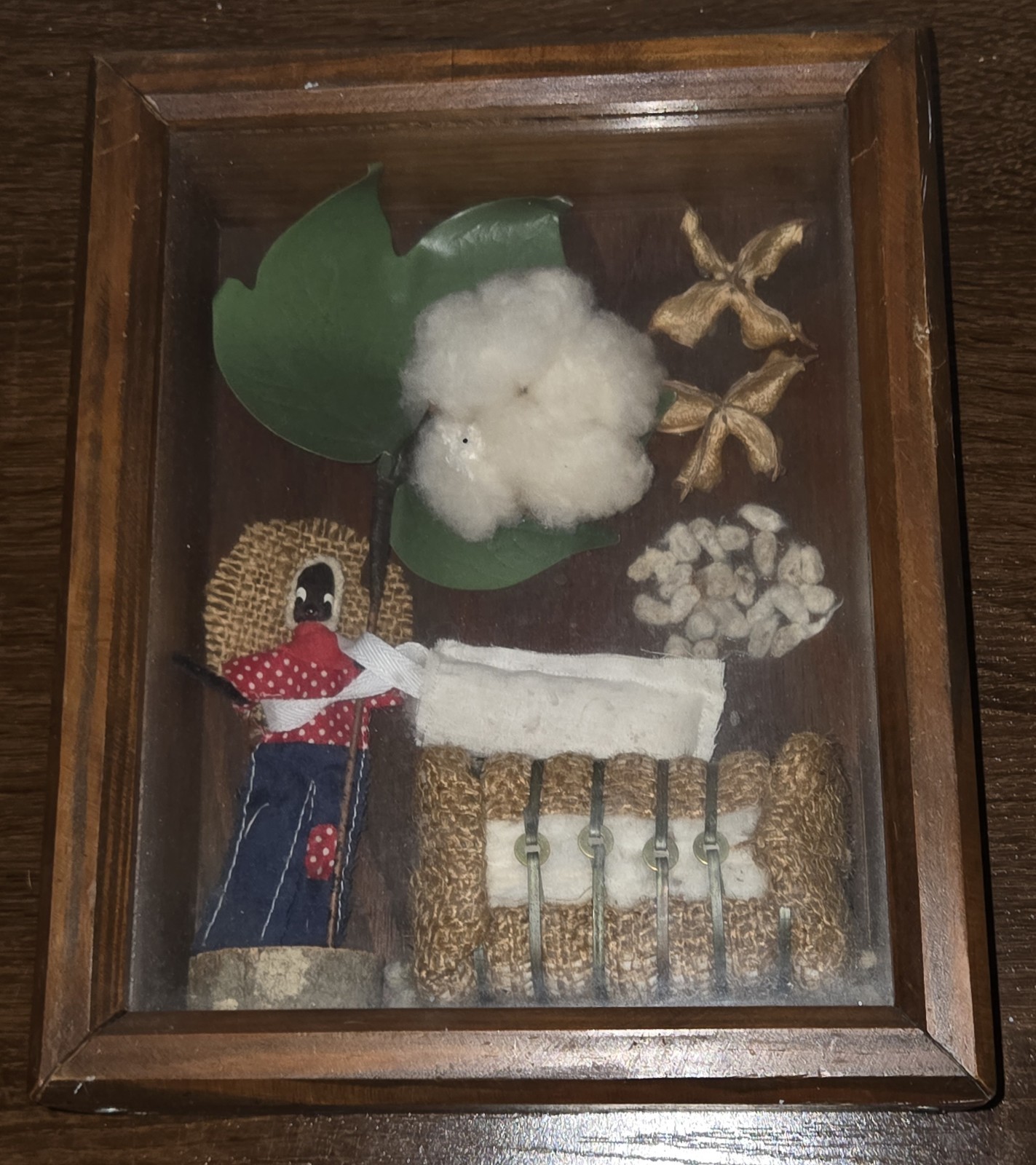 Black Americana Folk Art Shadow Box -Unique Rare Mixed Media Culture