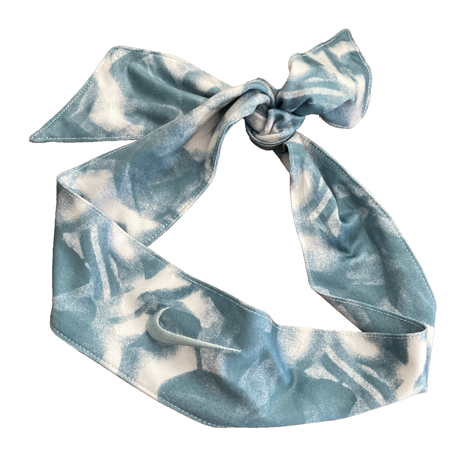 Nike Dri-Fit Head Tie 2.0 Teal/White Printed Womens Embroidered Marble Cloud Gym
