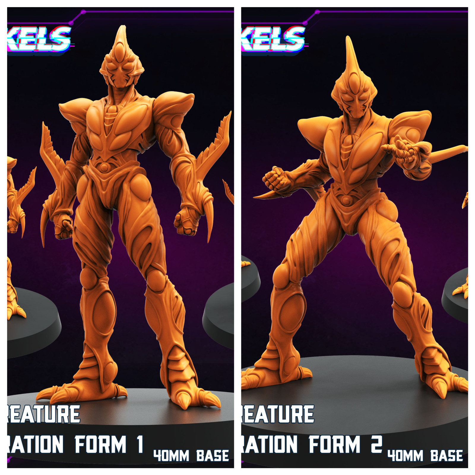 3D Printed Papsikels Battle Creature Collaboration Form Set October 2024