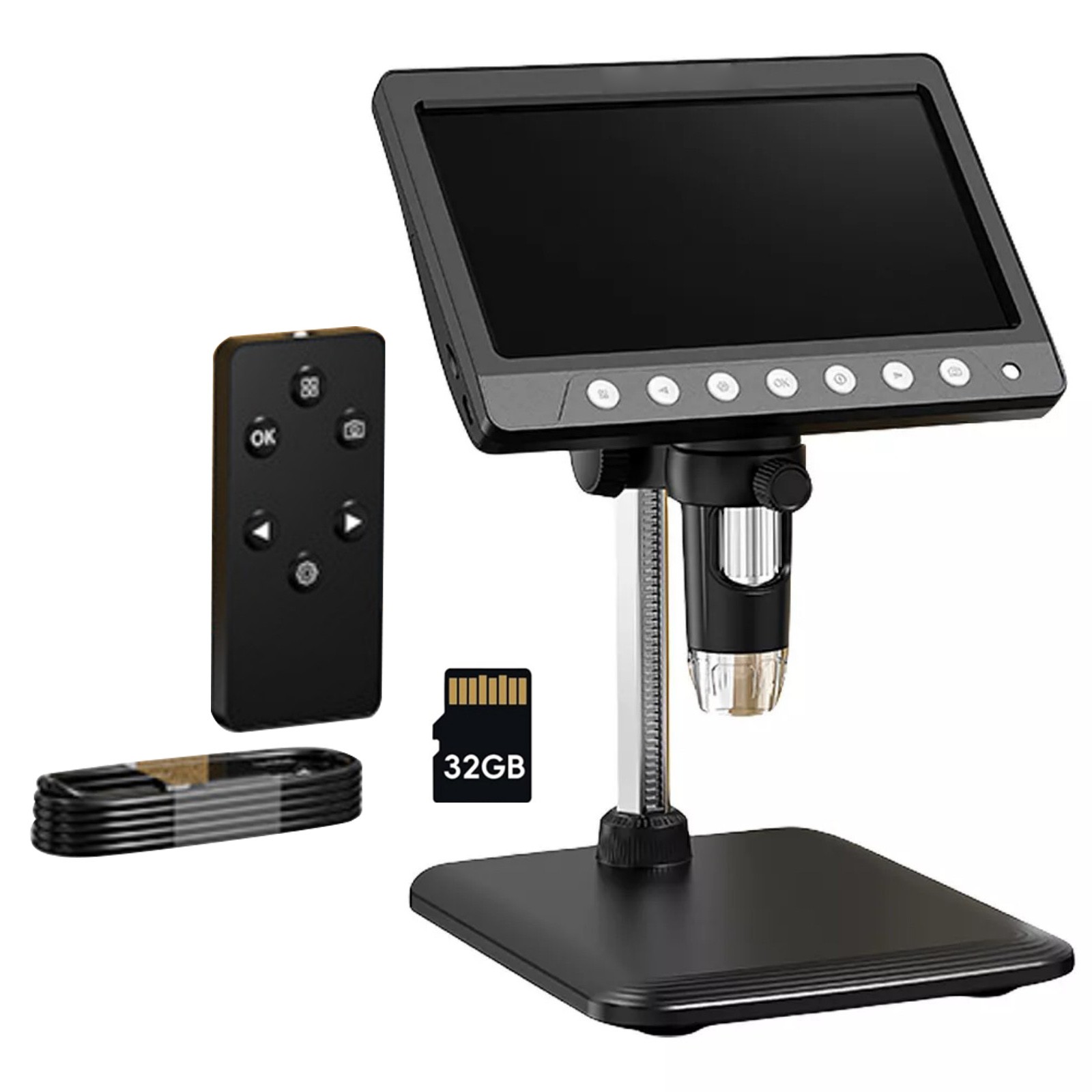 7 "IPS Digital Microscope Tool 1200X 1080P Video Focusing Camera Microscope
